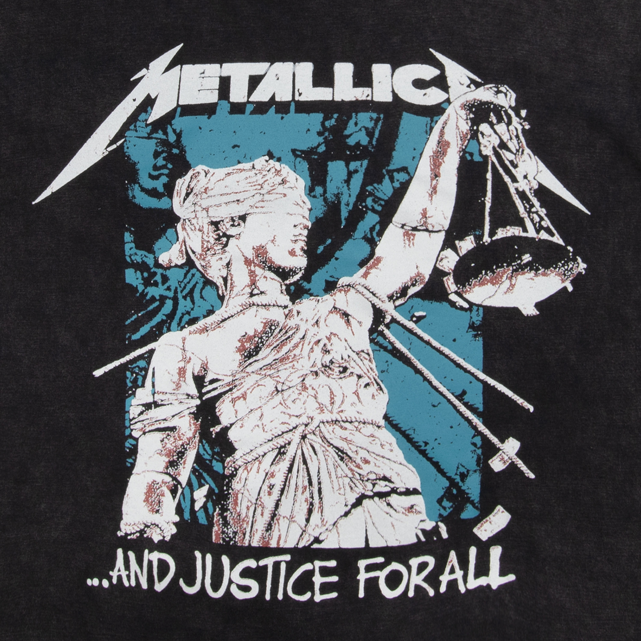 Metallica And Justice For All Stone Washed Ladies Crop Top - image 2