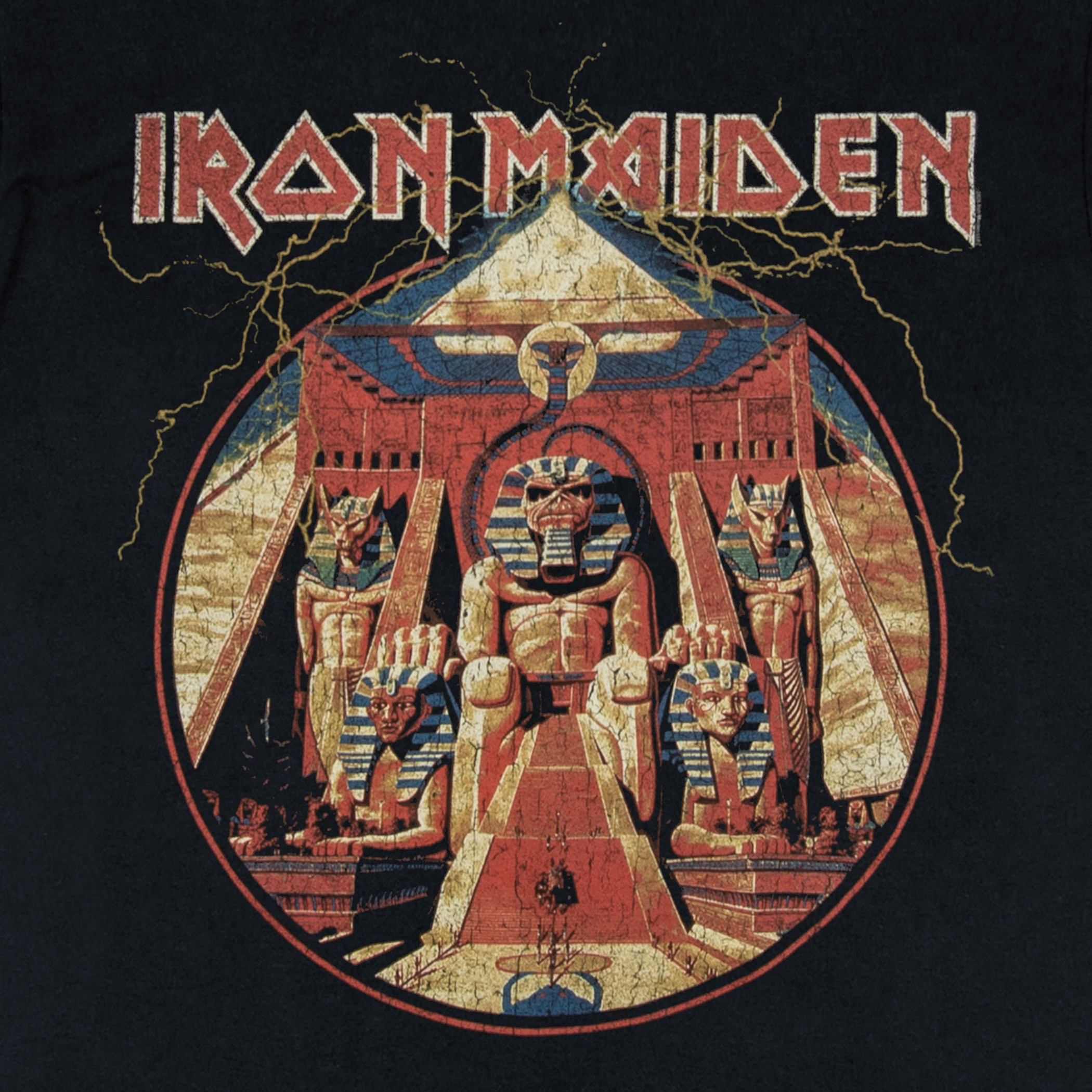 Iron Maiden Powerslave Lightning Circle T-Shirt - image 2
