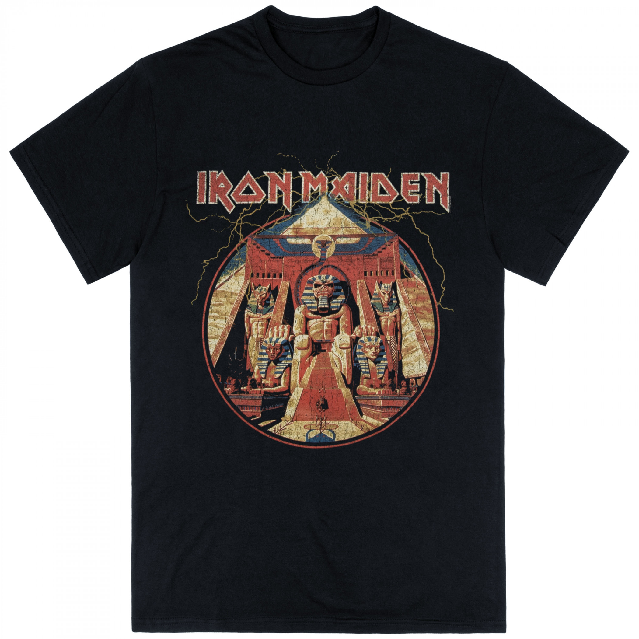 Iron Maiden Powerslave Lightning Circle T-Shirt