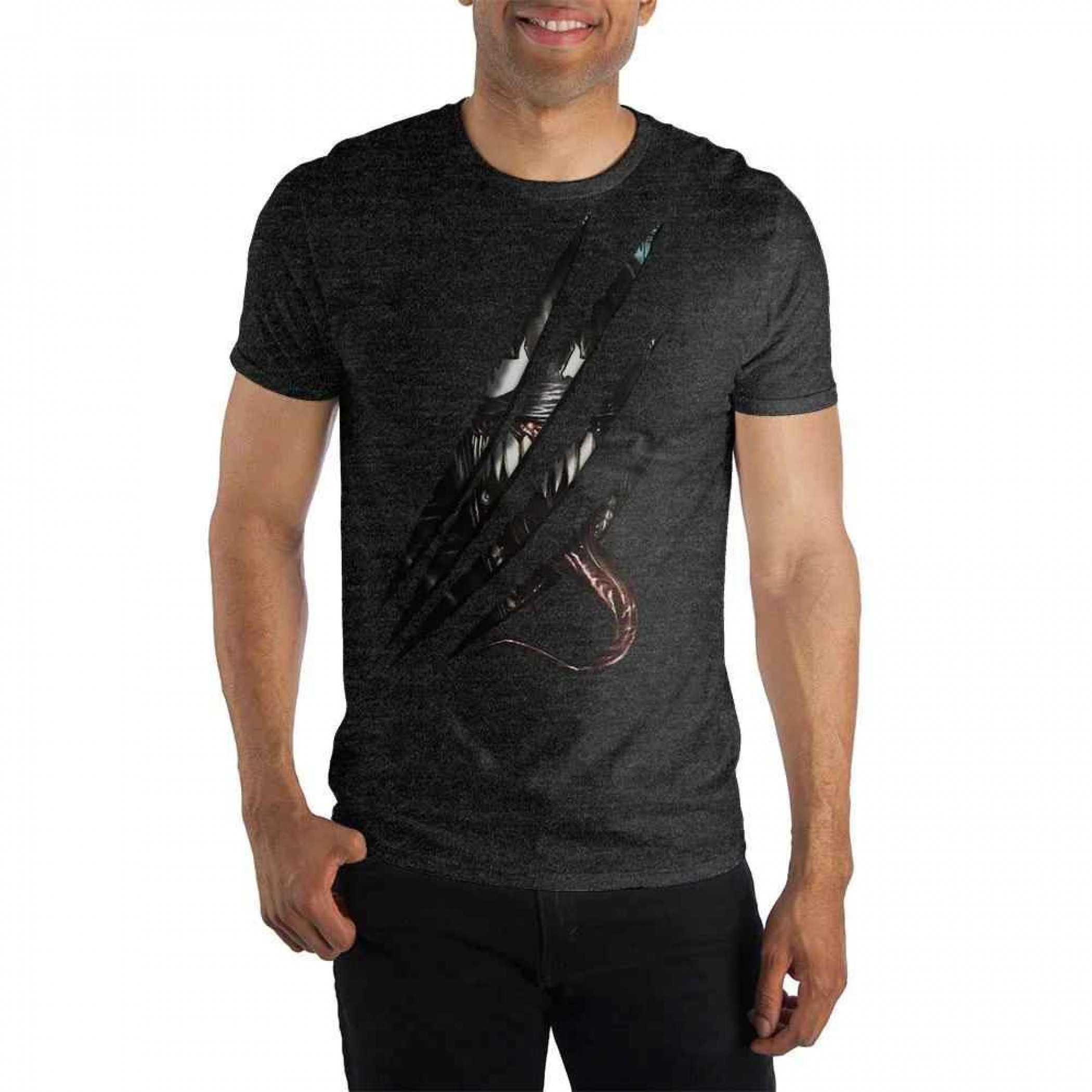 Marvel Comics Venom Rip and Tear Through Portrait T-Shirt, Grey