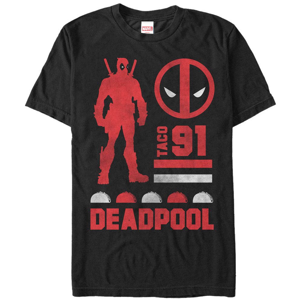 Deadpool Sil Black Mens T-Shirt, Black
