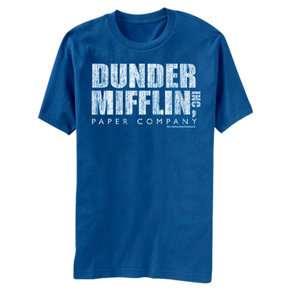 The Office Dunder Mifflin Distressed Logo Men's Blue T-Shirt