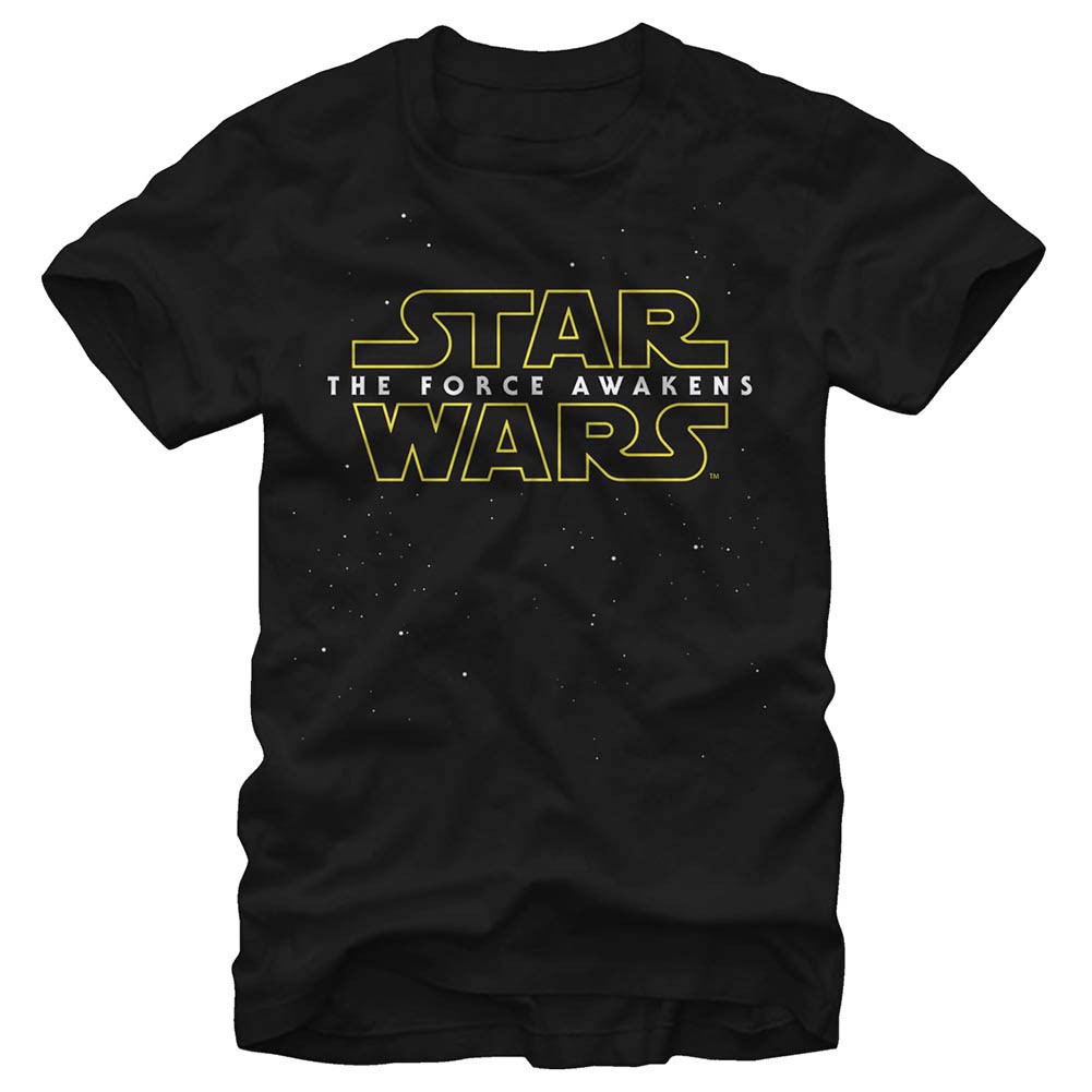 Star Wars Episode 7 Straight Up Logo Black T-Shirt, Black