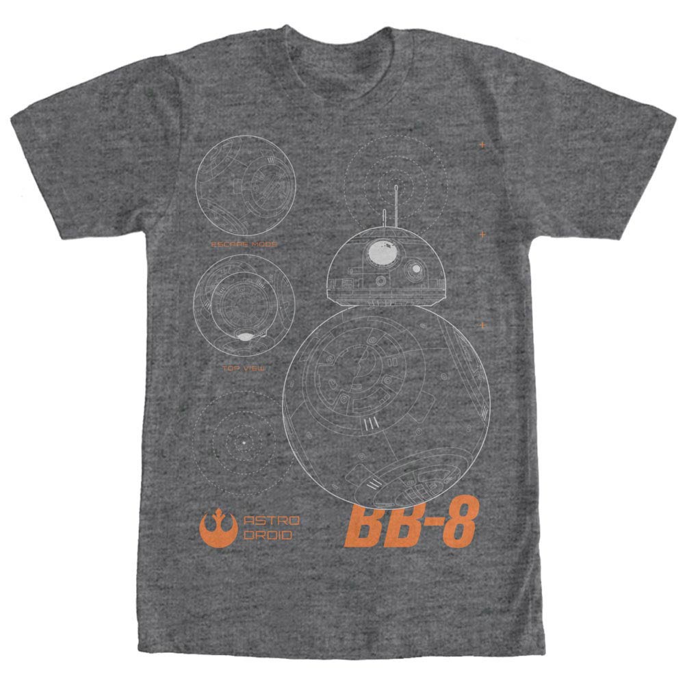 Star Wars Episode 7 BB8 Gray T-Shirt, Grey