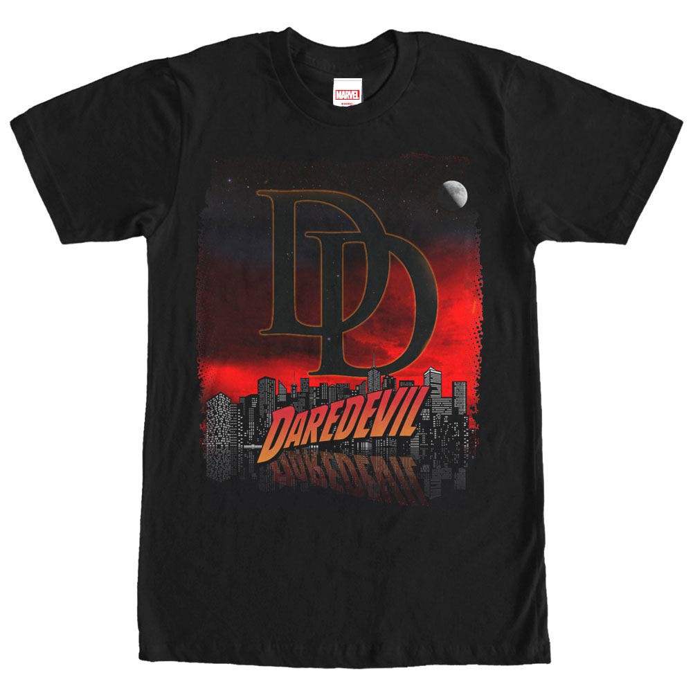Daredevil Cityscape Black Mens T-Shirt, Black