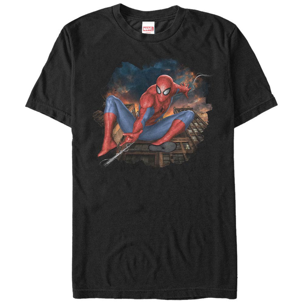 Spider-Man Spider Jump Men's Black T-Shirt, Black