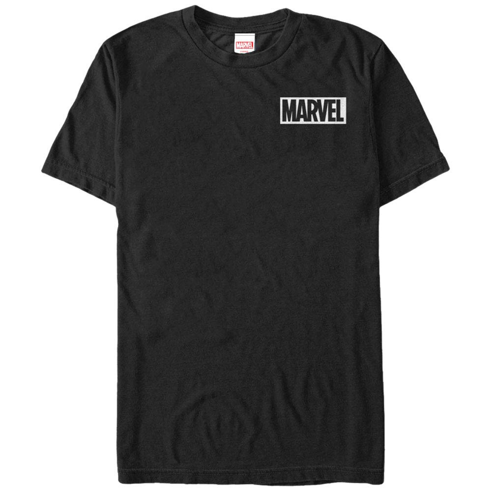 Marvel Teams Pocket Logo Black Mens T-Shirt, Black