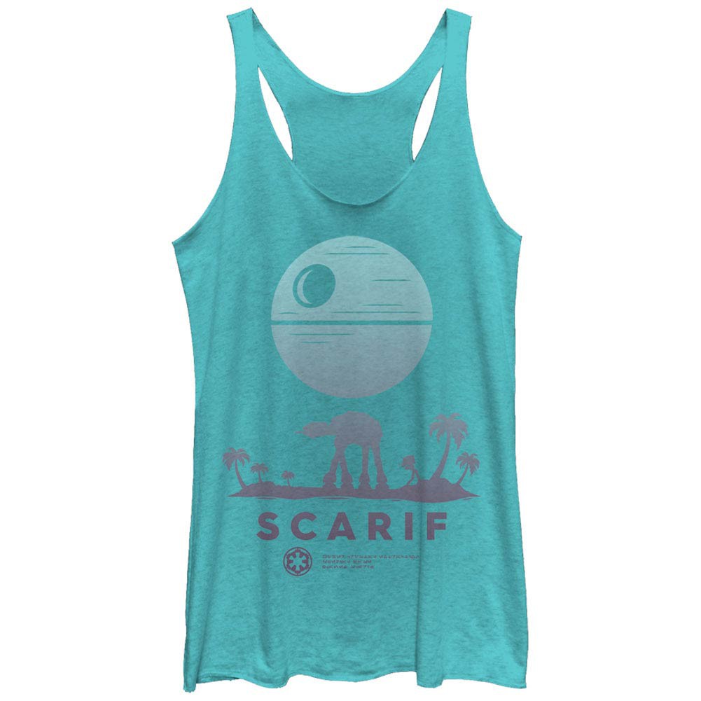 Star Wars Rogue One Scarif Ombre Blue Juniors Racerback Tank Top, Blue