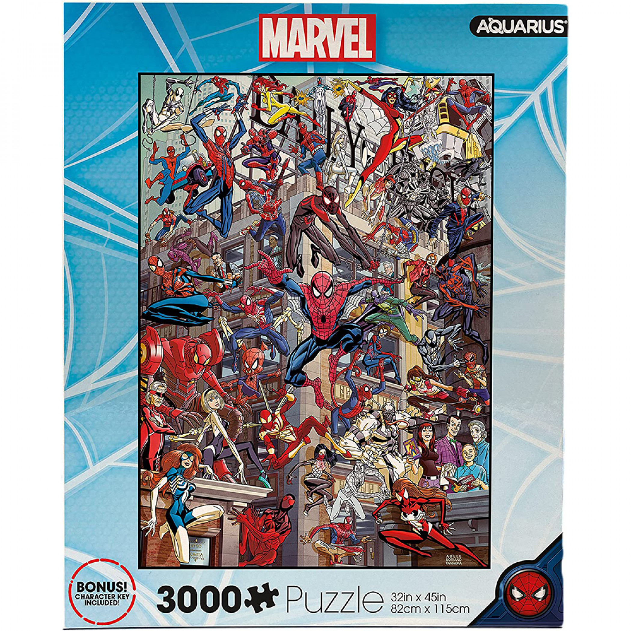Spider-Man Heroes 3 000 Piece Jigsaw Puzzle with Character Key, Multi-Color