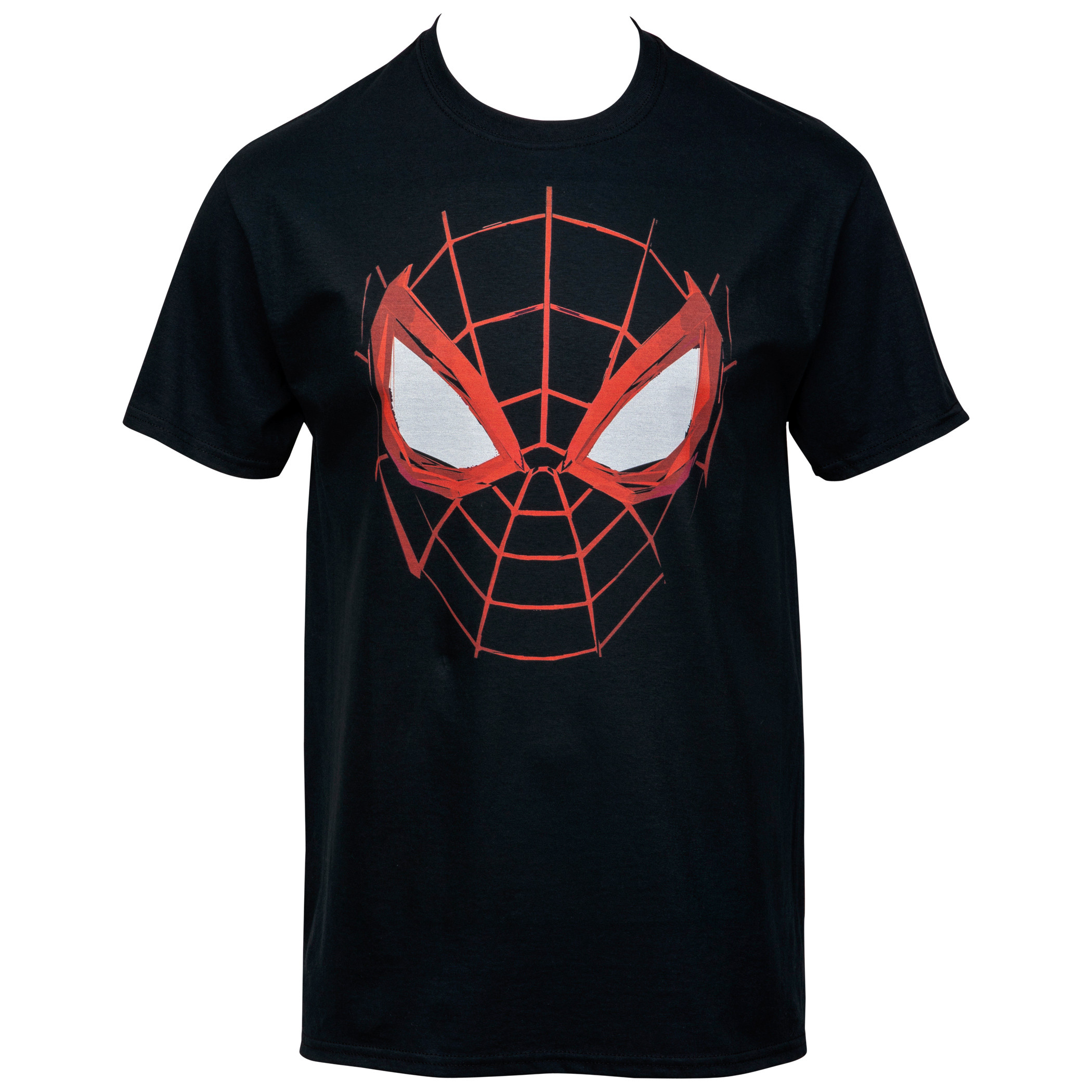Spider-Man Miles Morales Web Face T-Shirt, Black