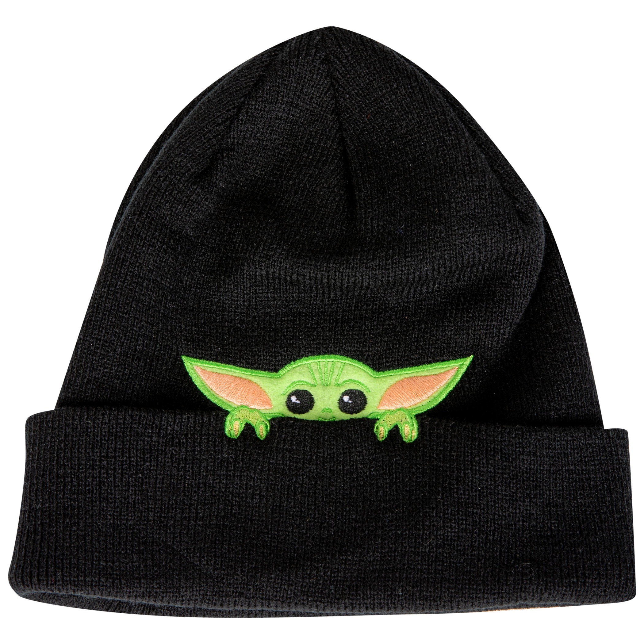 The Mandalorian The Child Peeking Cuff Beanie, Black