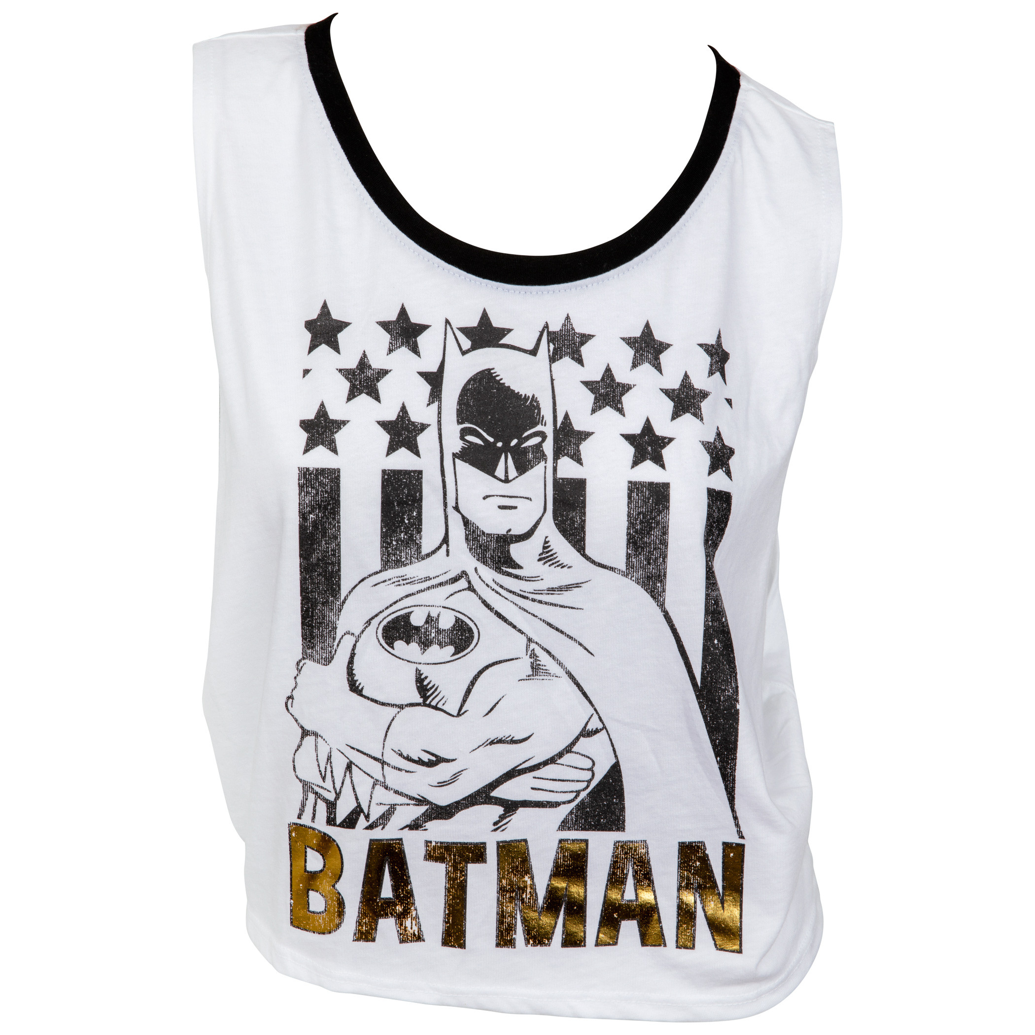 Batman Juniors Foil Graphic Tank Top, White