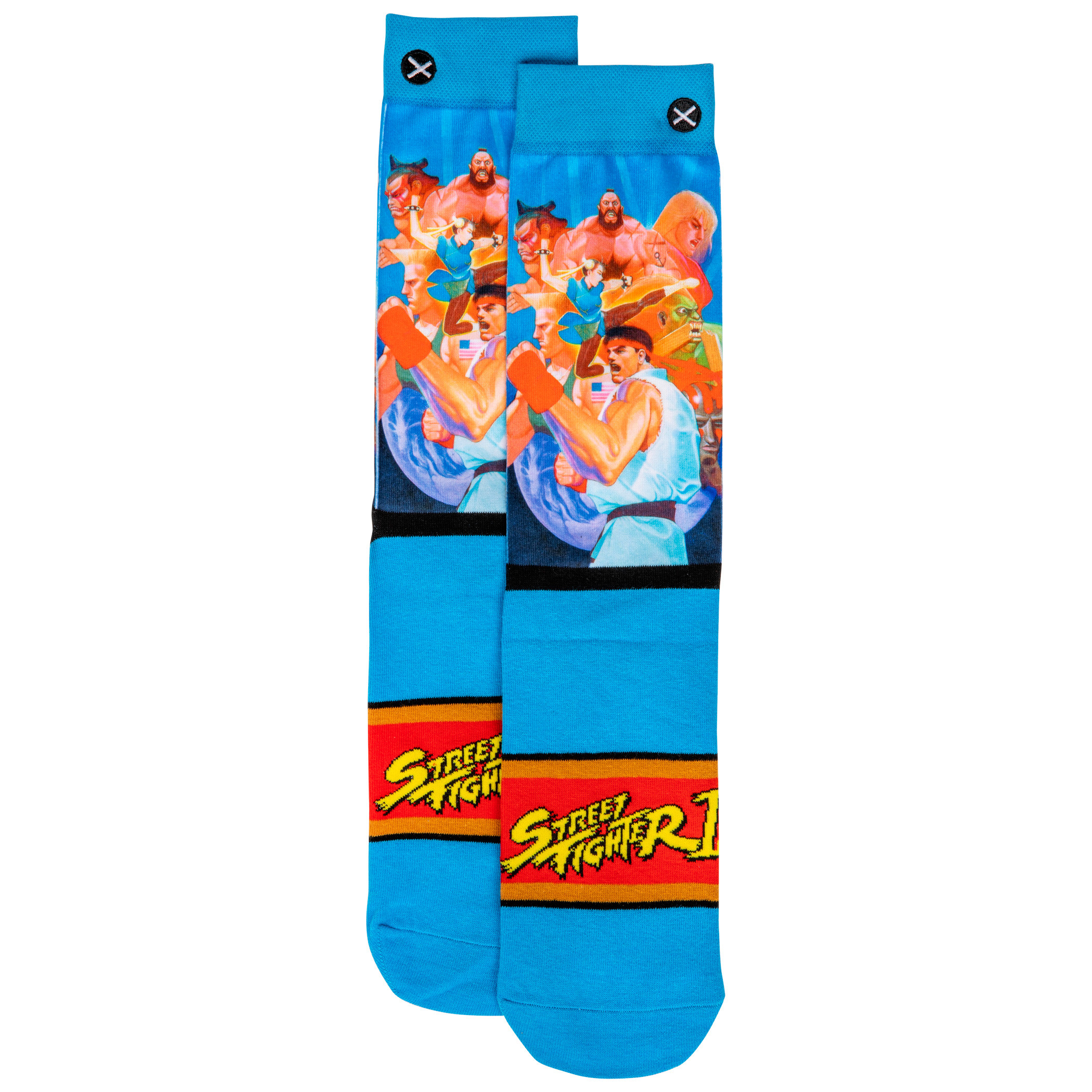 Street Fighter World Warriors Crew Socks, Multi-Color