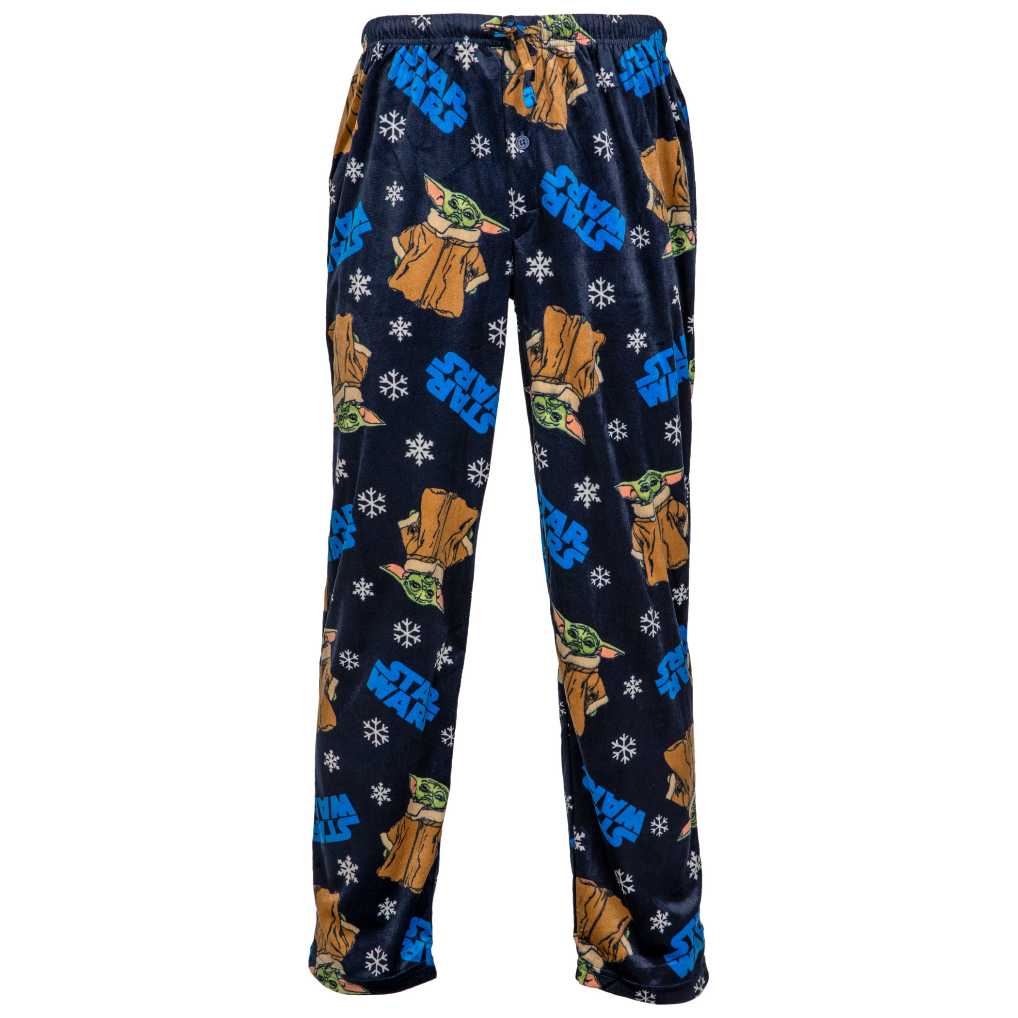 Star Wars The Child from The Mandalorian & Snowflakes Sueded Fleece Sleep Pants, Blue