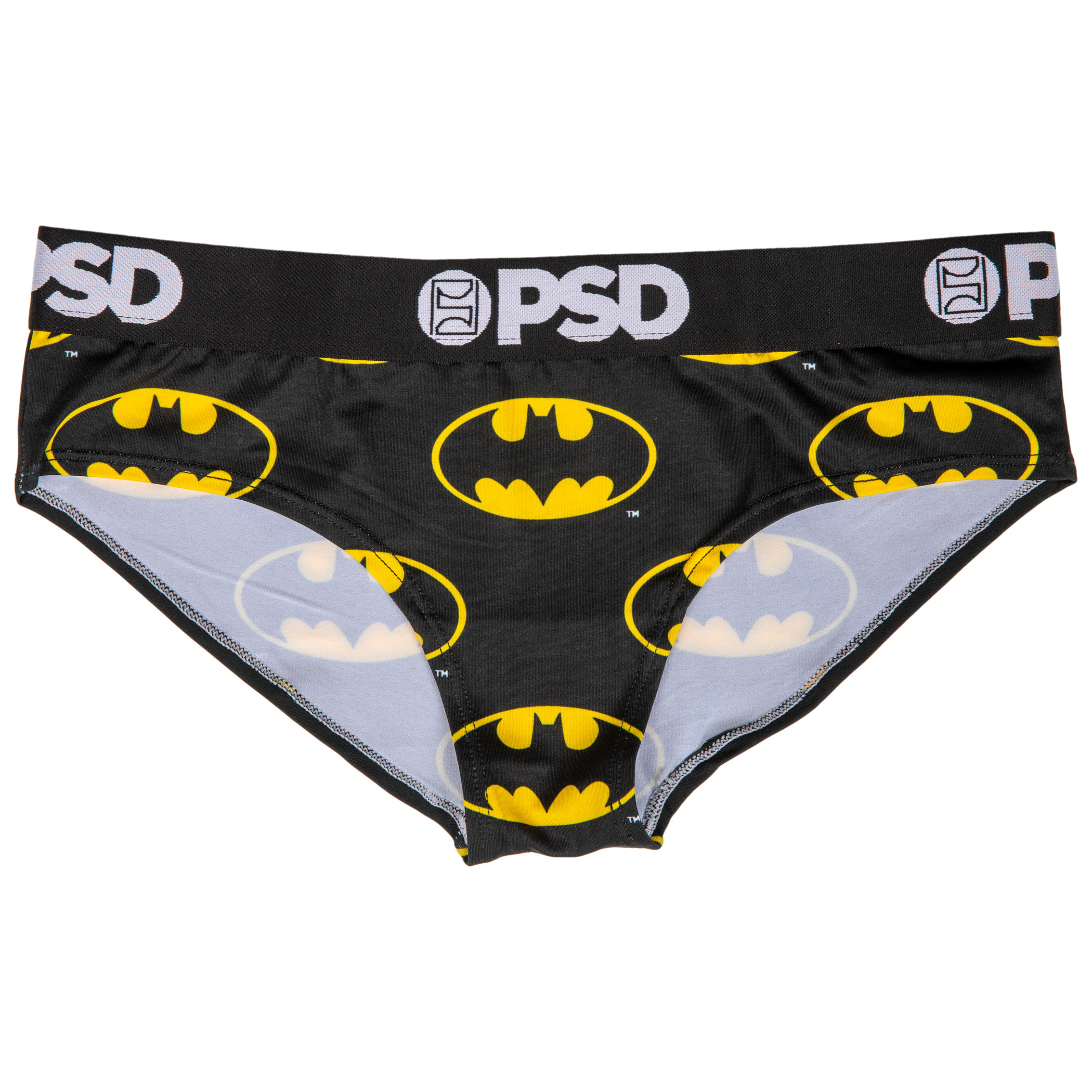 DC Batman Symbol Microfiber Blend Classic Cheeky Women's Underwear, Black