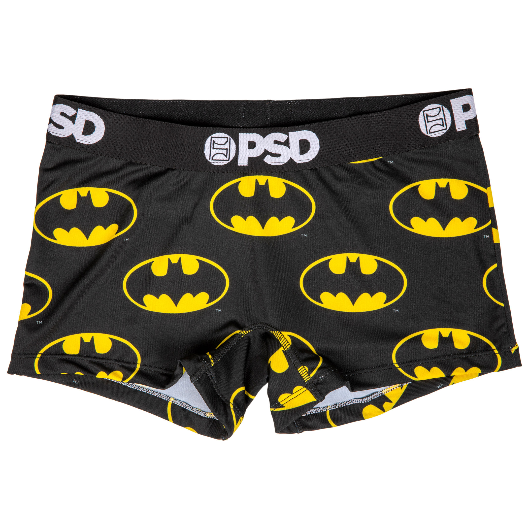 DC Batman Symbol Microfiber Blend Boy Shorts Underwear, Black