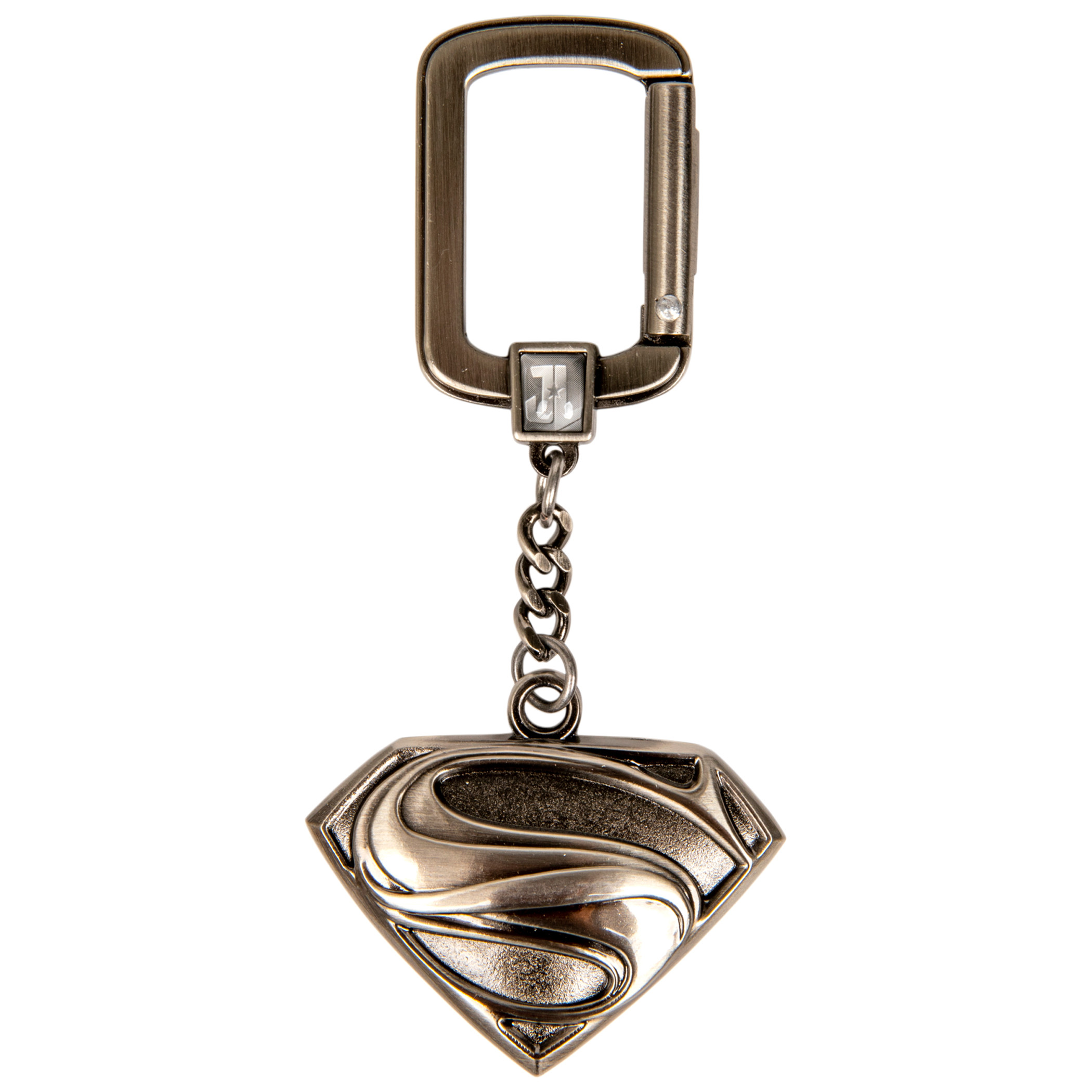 Superman Justice League Logo Keychain, Silver