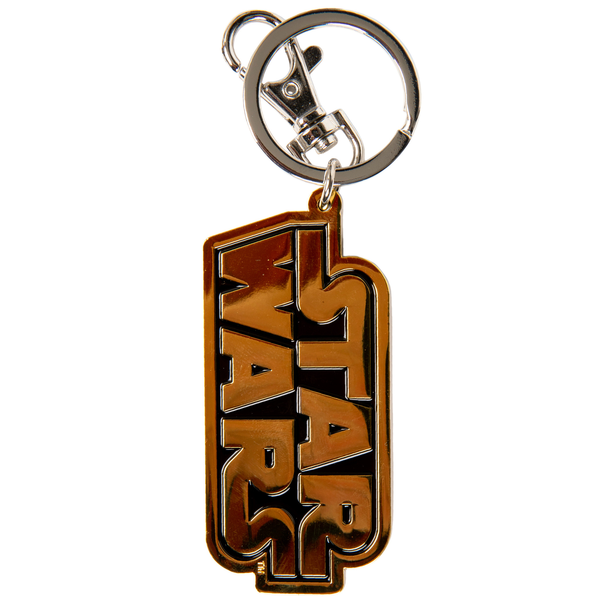Star Wars Title Text Logo Pewter Keychain, Gold