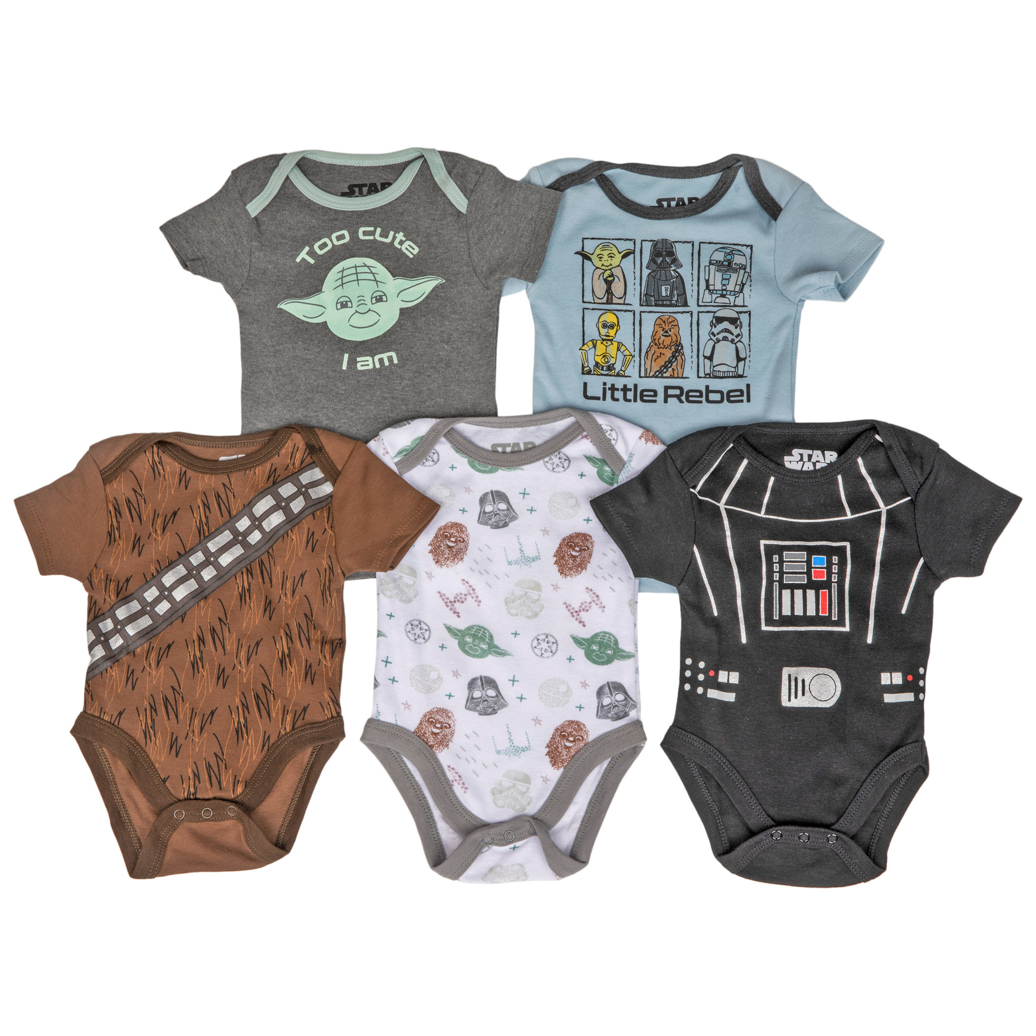 Star Wars 5-Piece Infant Snapsuit Set, Multi-Color