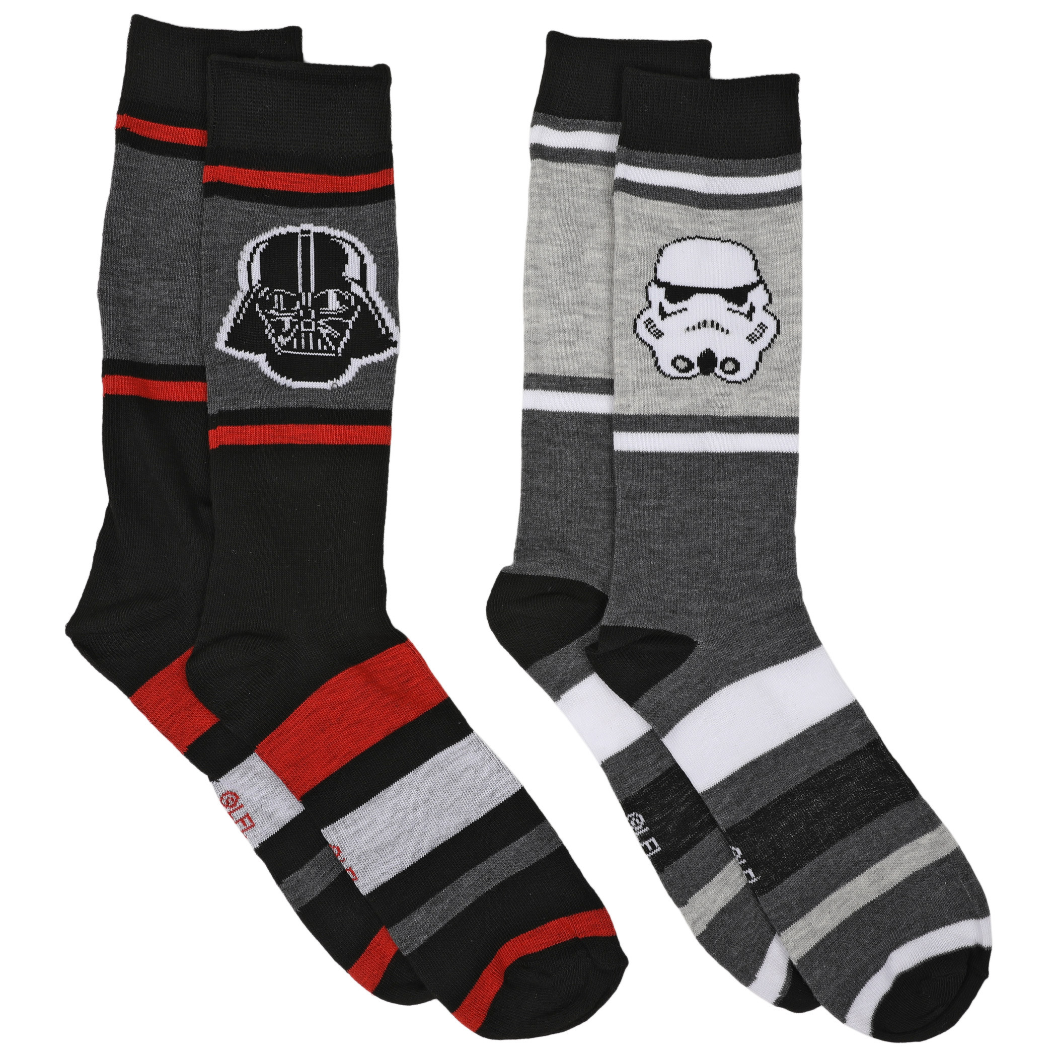 Star Wars Darth Vader and Stormtrooper 2-Pair Pack of Casual Crew Socks, Multi-Color