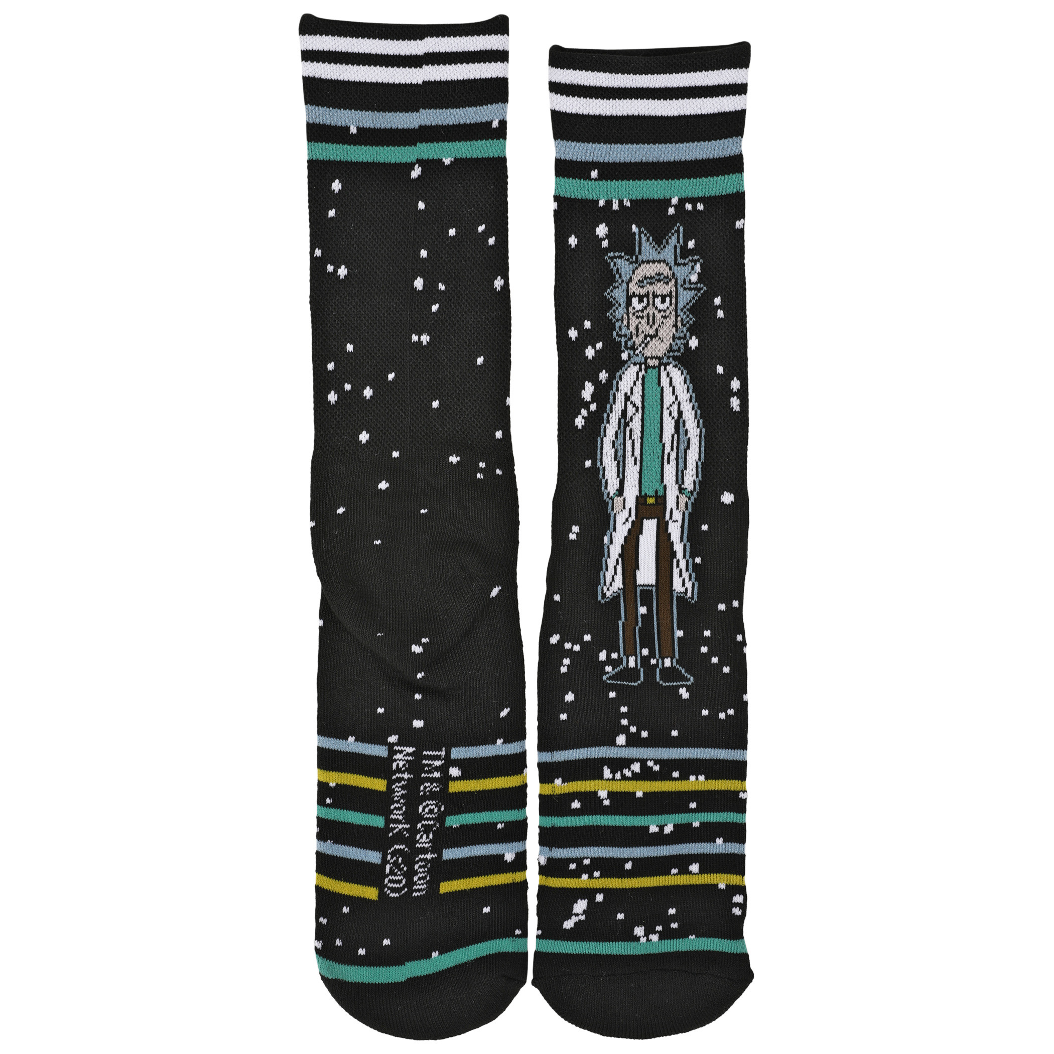 Rick & Morty Adult Swim Rick Waffle Cushion Crew Socks, Black