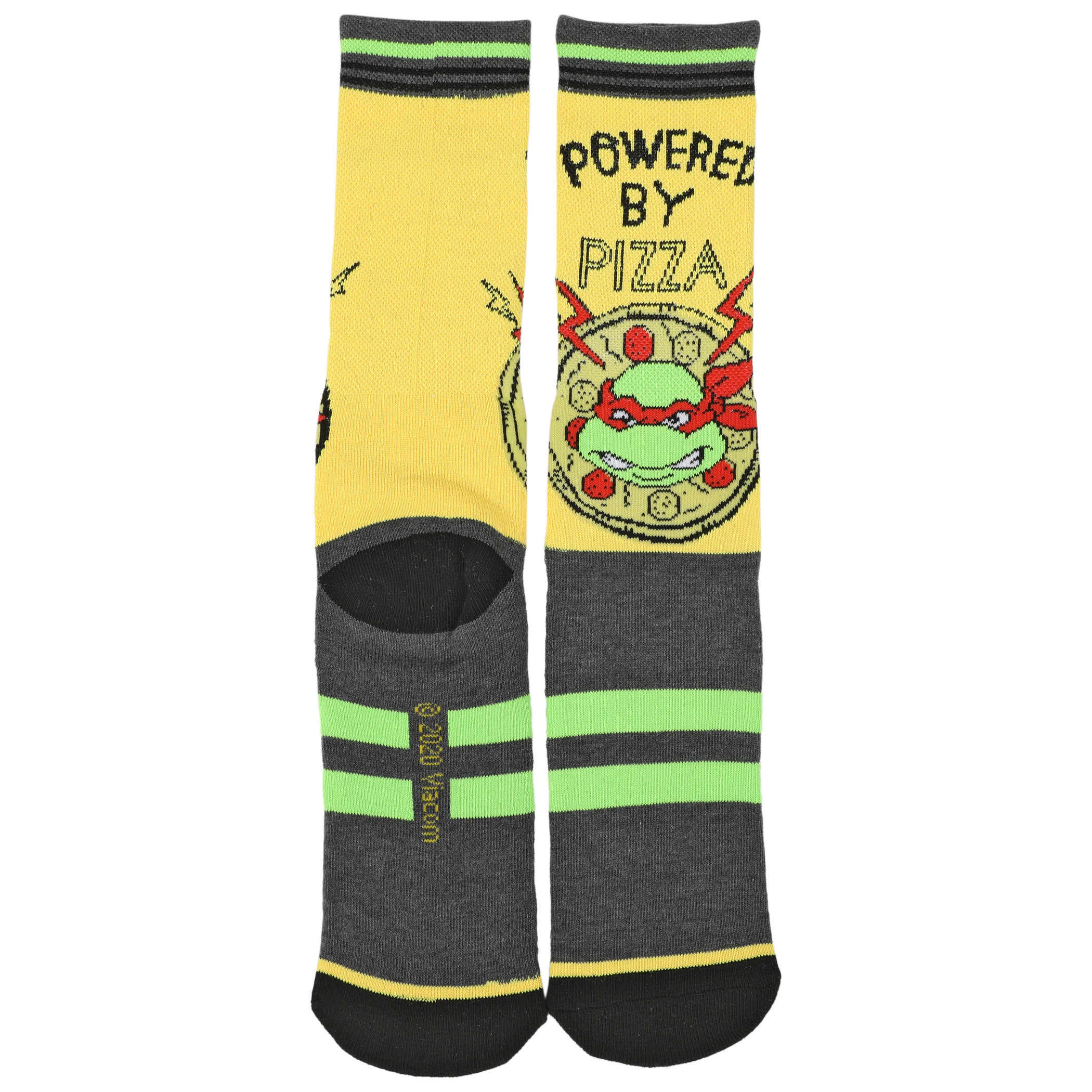 Teenage Mutant Ninja Turtles Powered By Pizza Waffle Cushion Crew Socks, Multi-Color