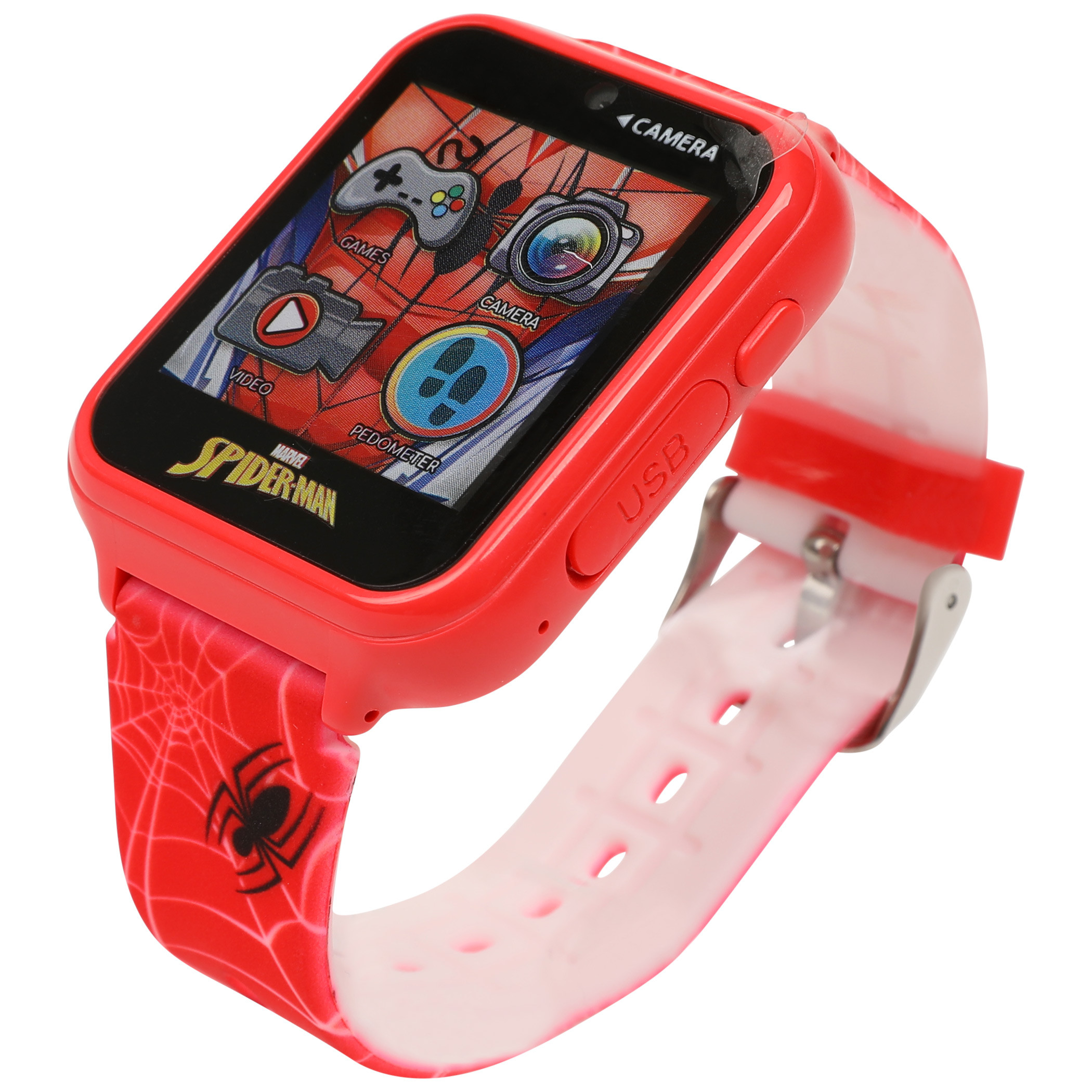 Spider-Man Miles Morales Logo Accutime Interactive Kids Watch, Red