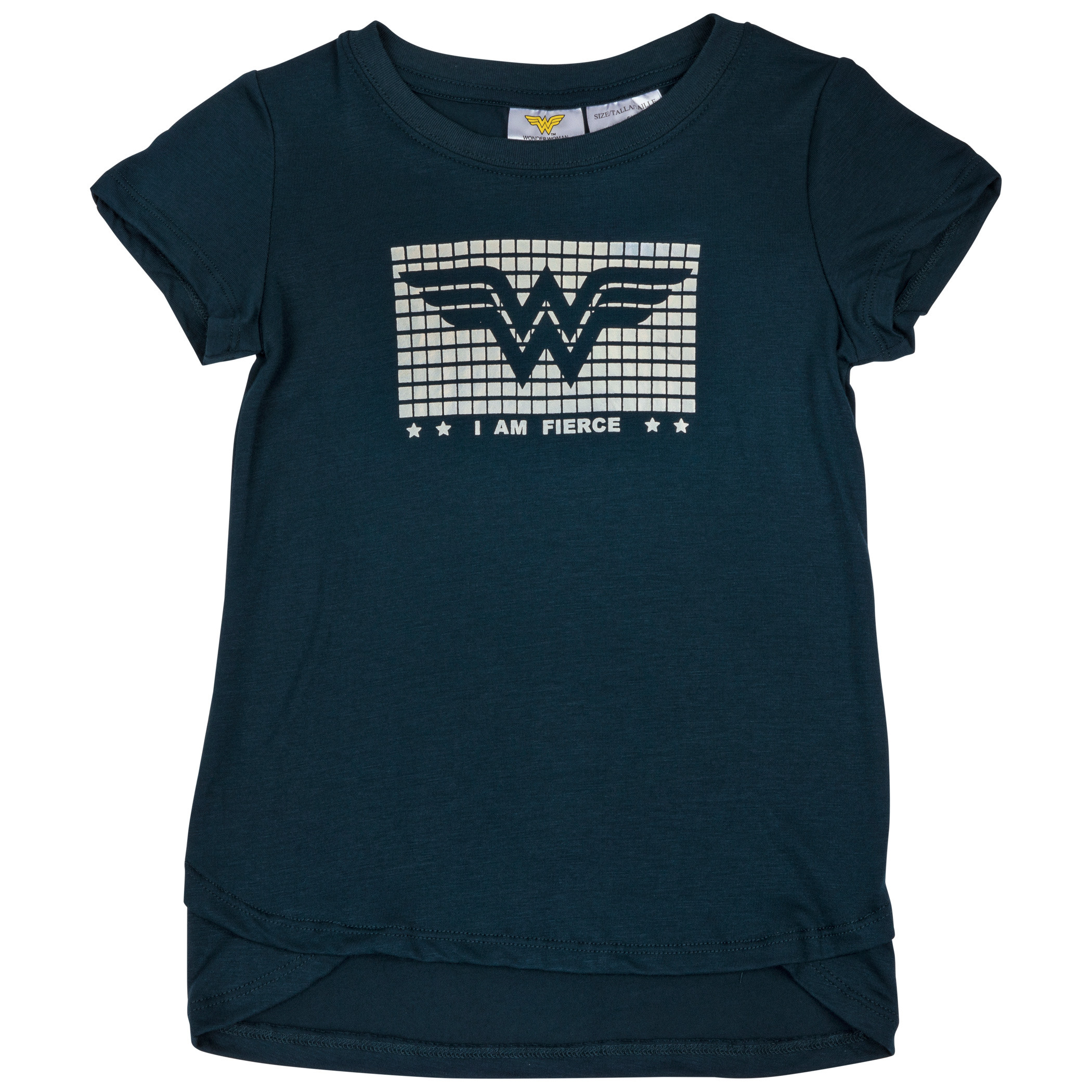 Wonder Woman I Am Fierce Girls T-Shirt, Blue