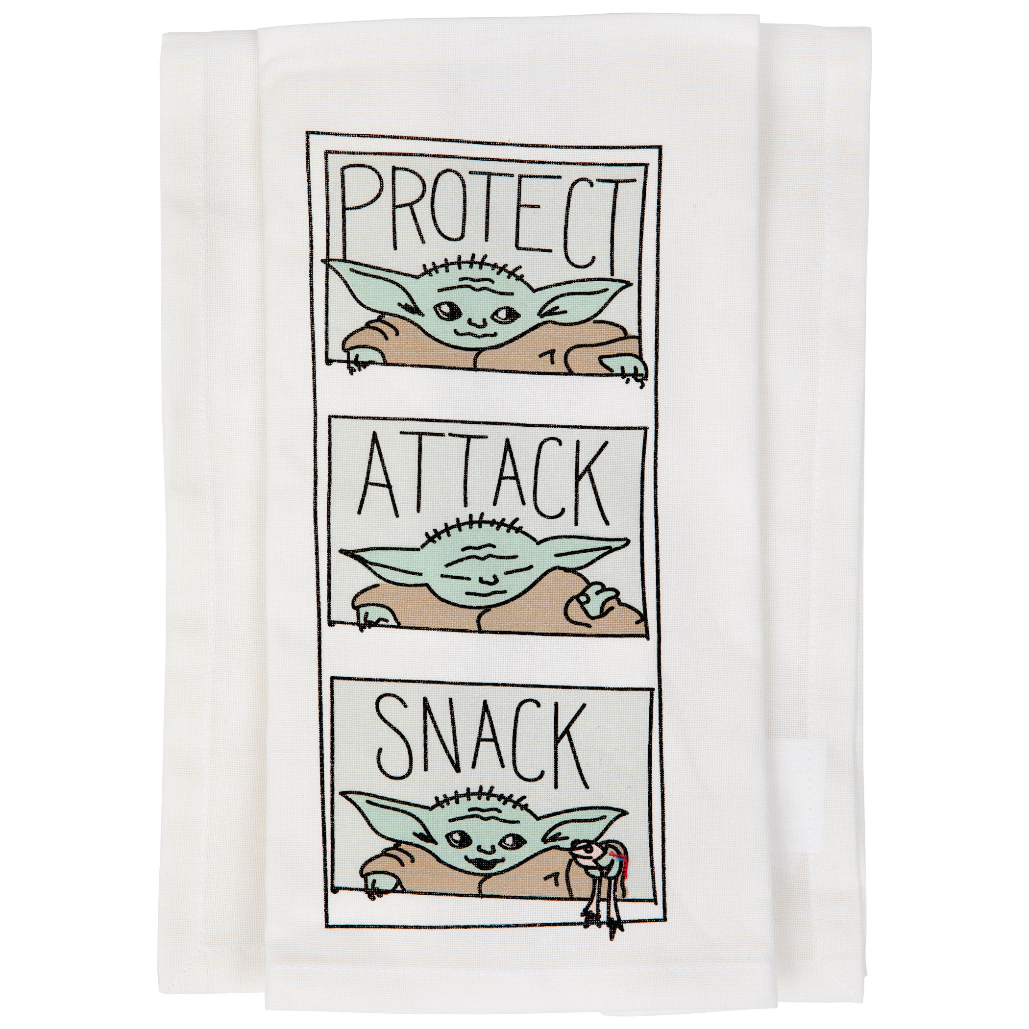 Star Wars The Mandalorian The Child Protect Attack Snack Kitchen Towel, White