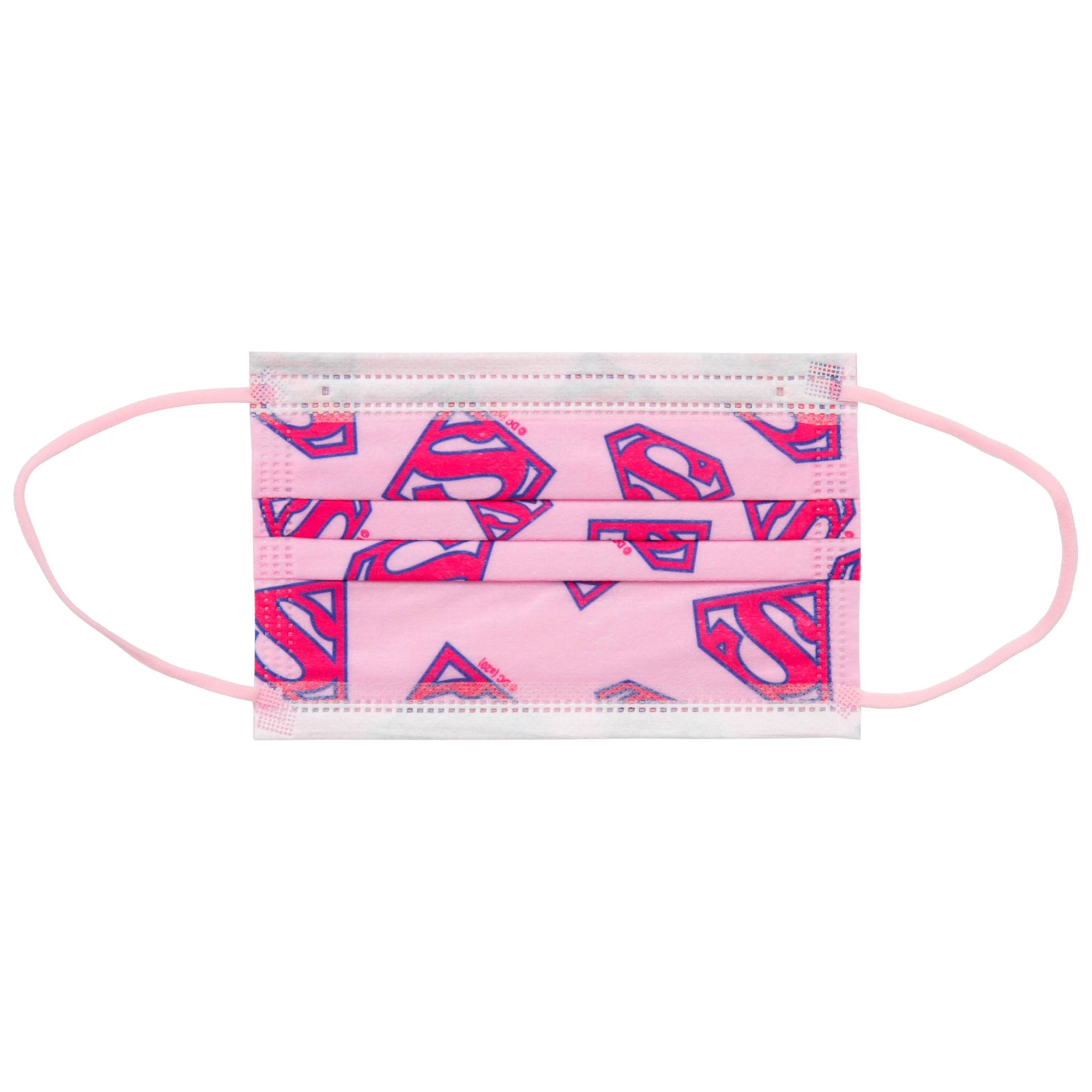 Supergirl Symbol All Over 10-Pack of Disposable Youth Face Masks, Pink