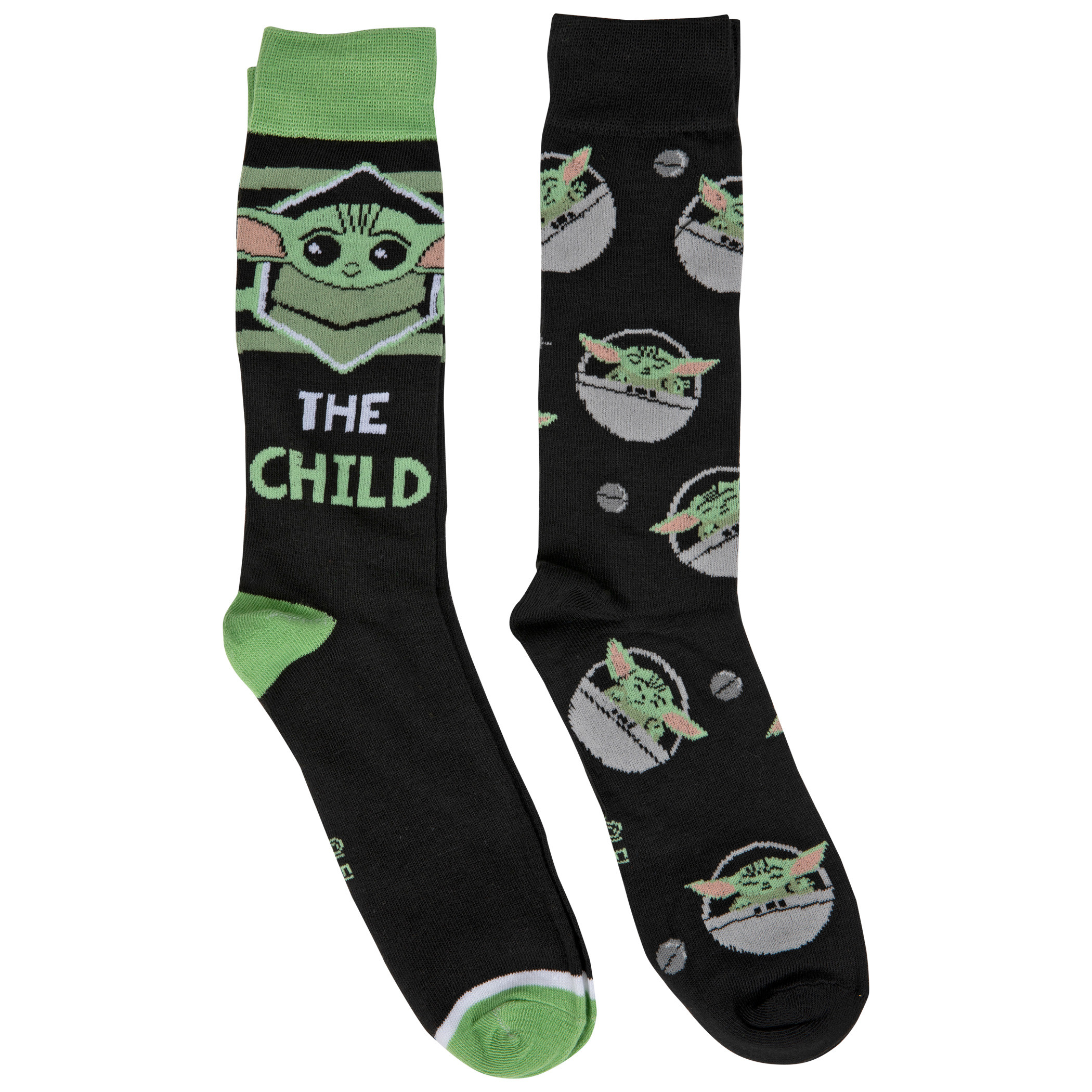 The Mandalorian Grogu The Child 2-Pair Pack of Crew Socks, Black
