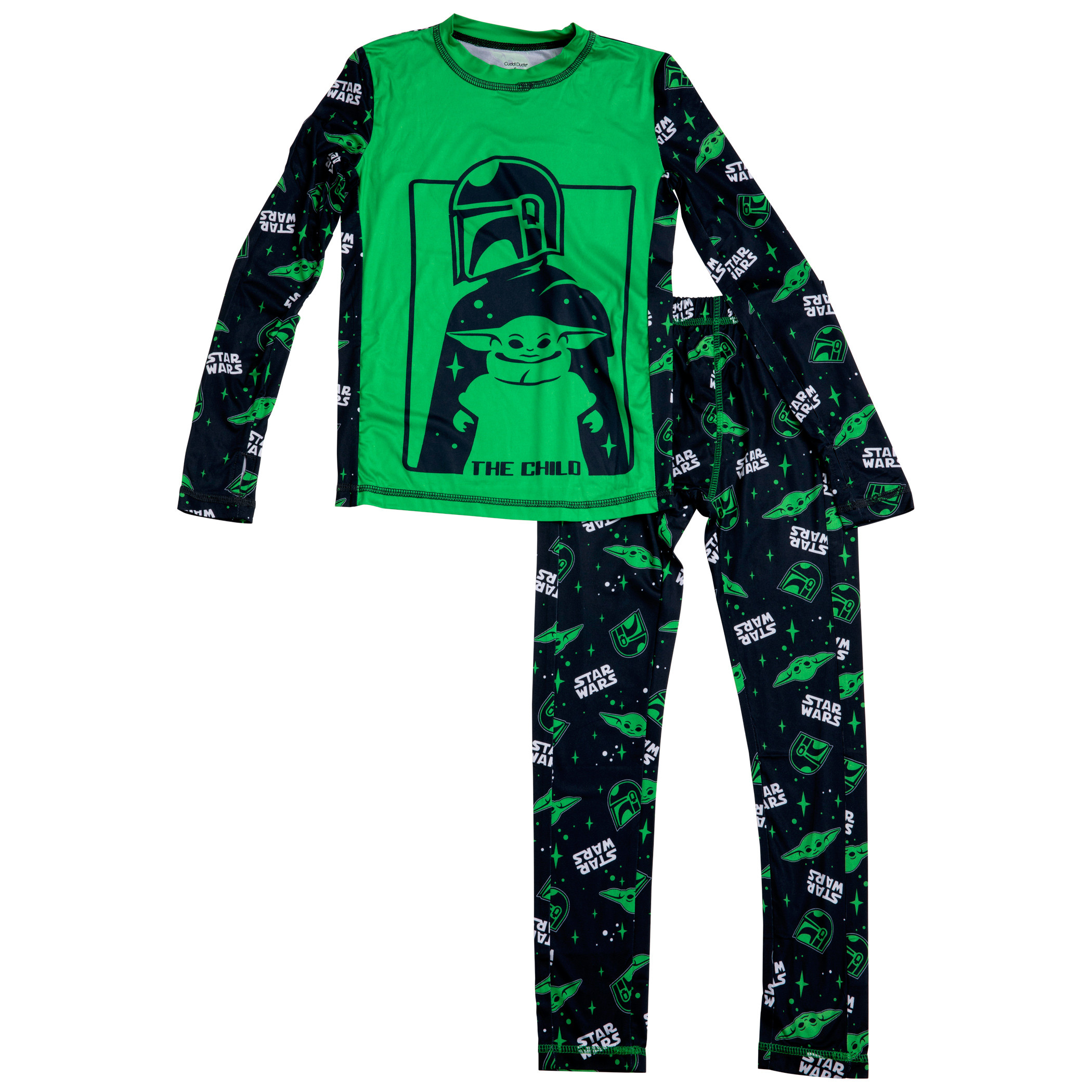 Star Wars The Mandalorian The Child Big Boys 2-Piece Pajama Set, Green