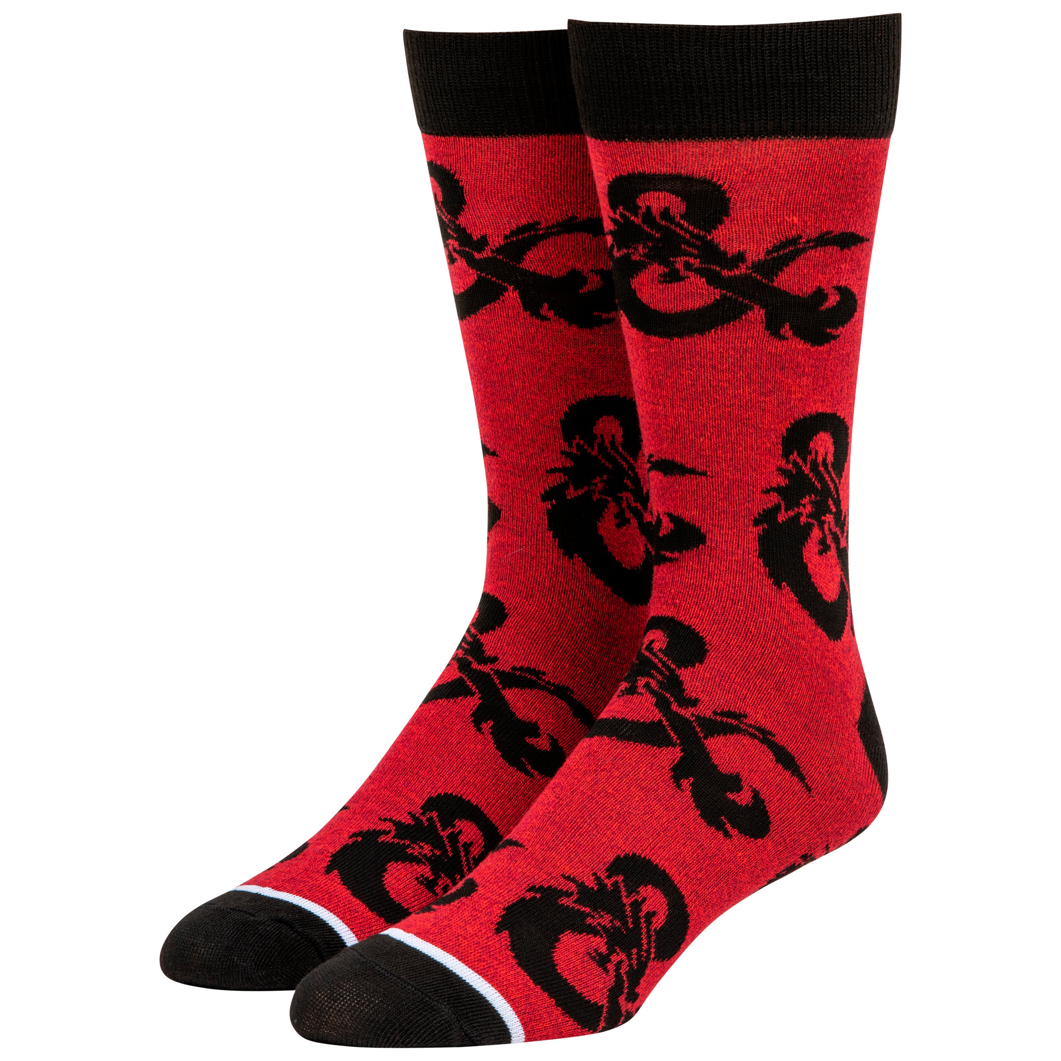 Dungeons and Dragons Symbols Crew Socks, Red
