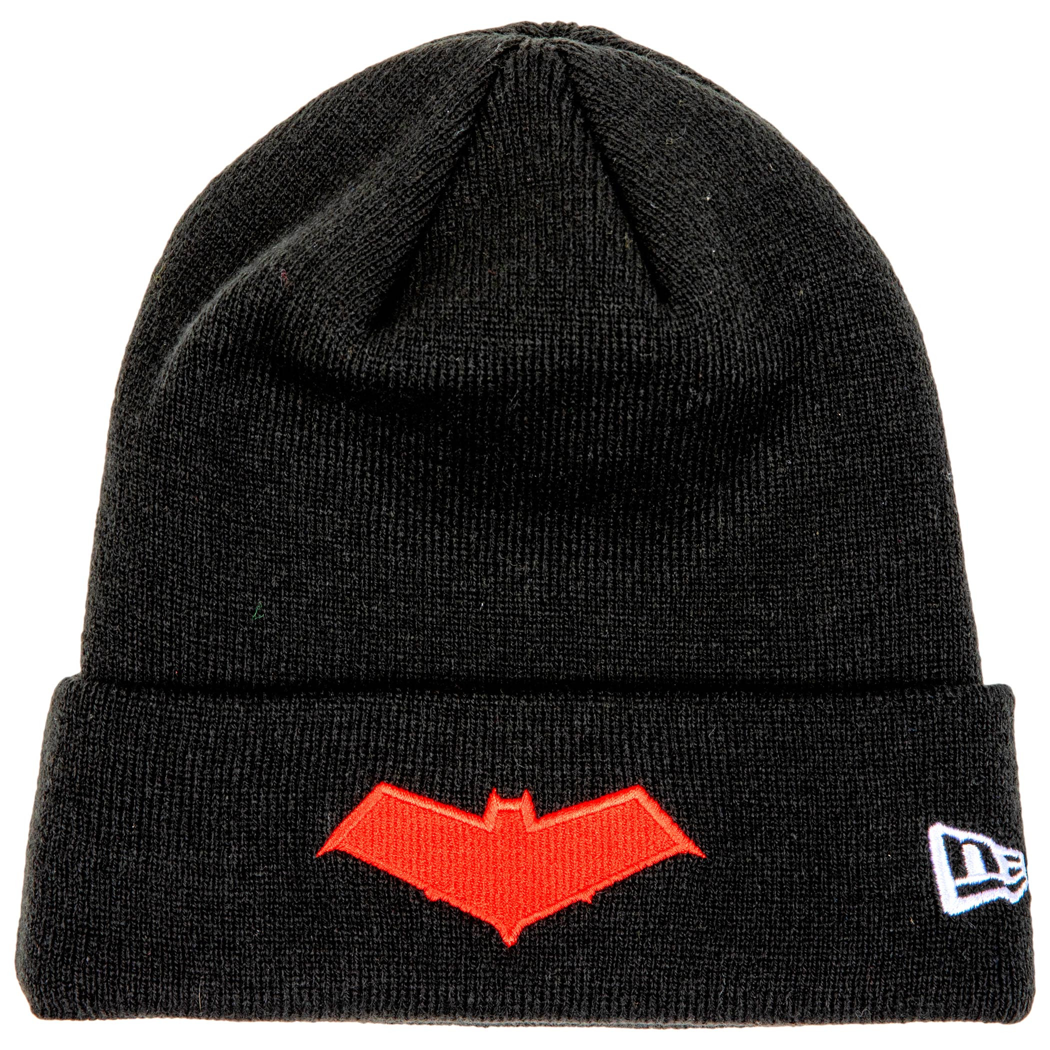 Red Hood Symbol Cuff Knit New Era Beanie, Black