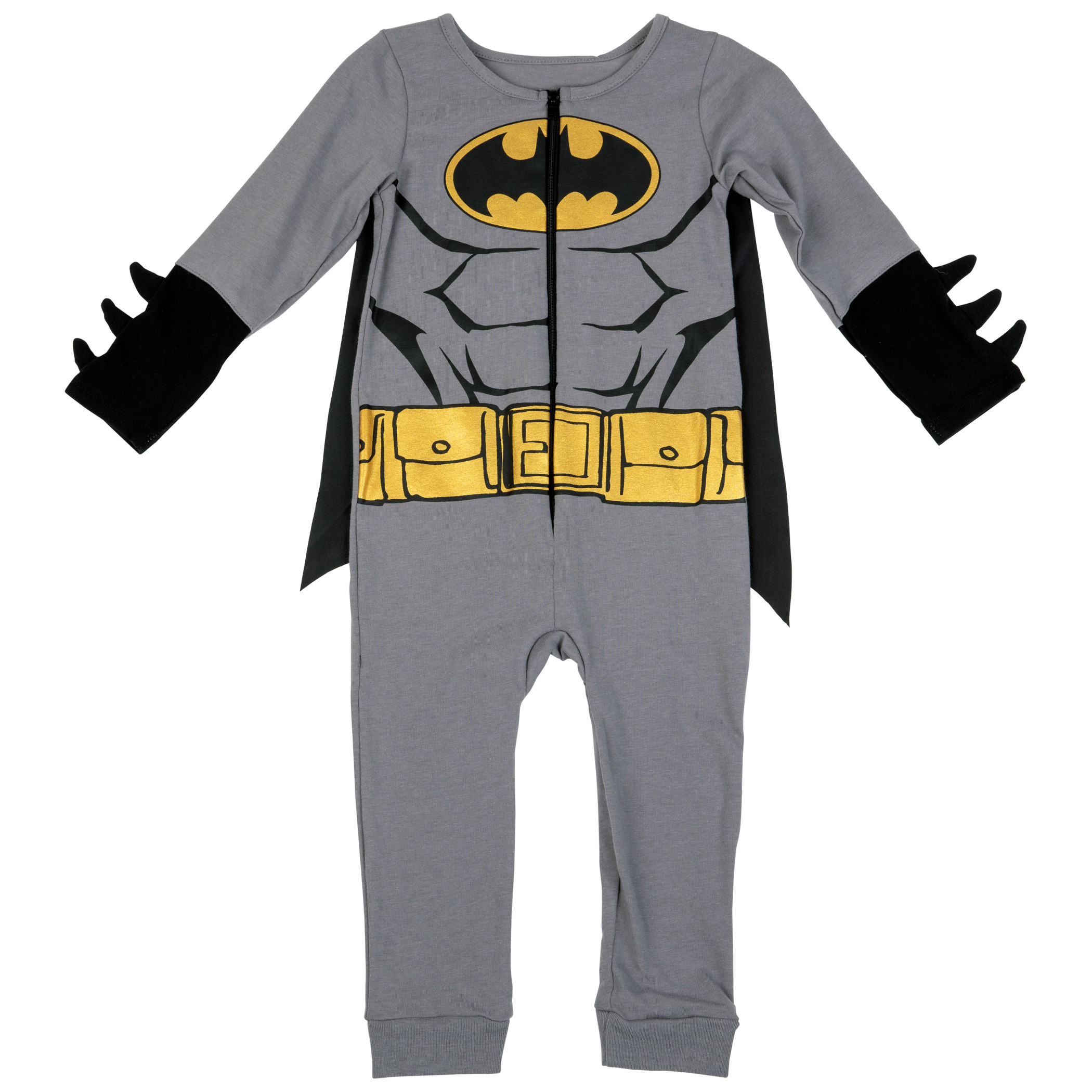 Batman DC Comics Caped Costume Romper, Grey