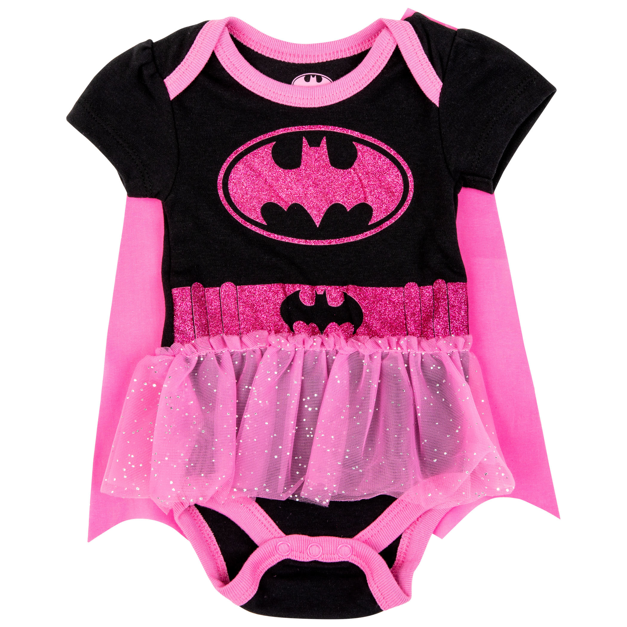 Batgirl Symbol Snapsuit with Cape, Multi-Color