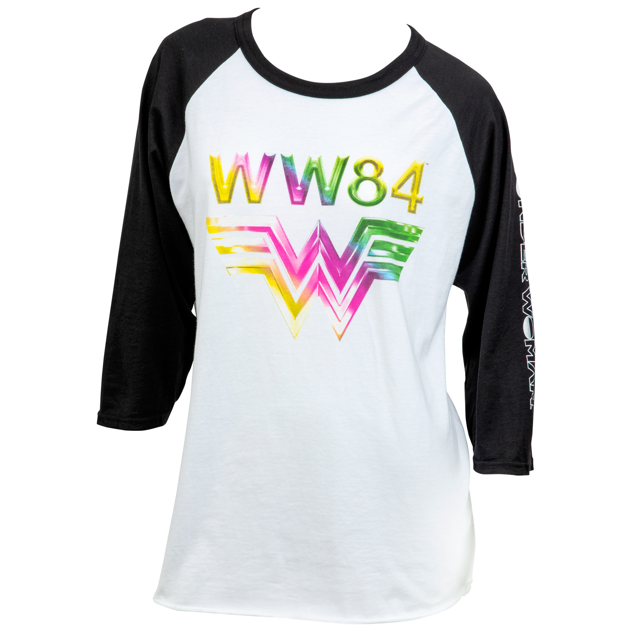 Wonder Woman 1984 Print Women's Raglan T-Shirt, Black