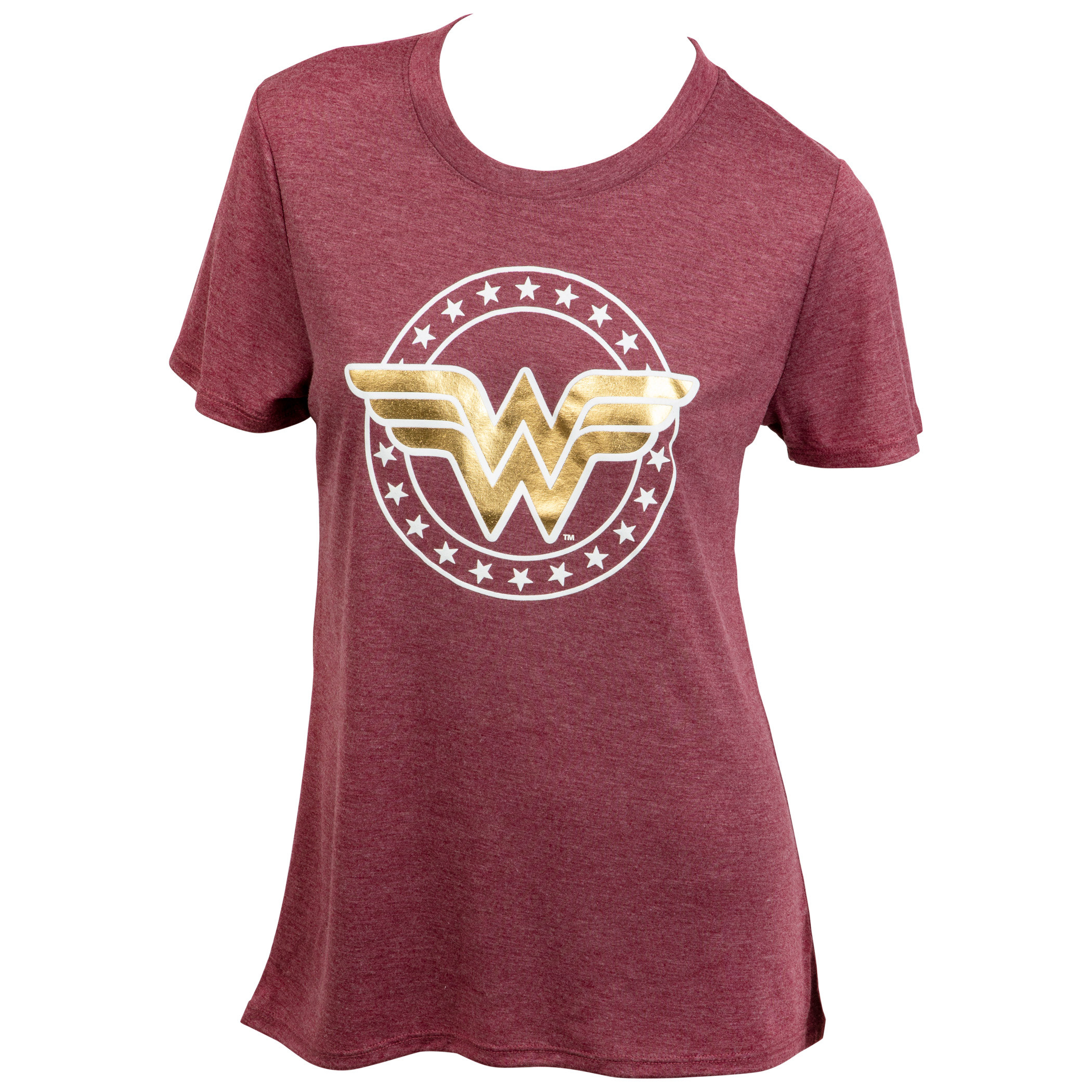 Wonder Woman Gold Classic Symbol Women's T-Shirt, Purple