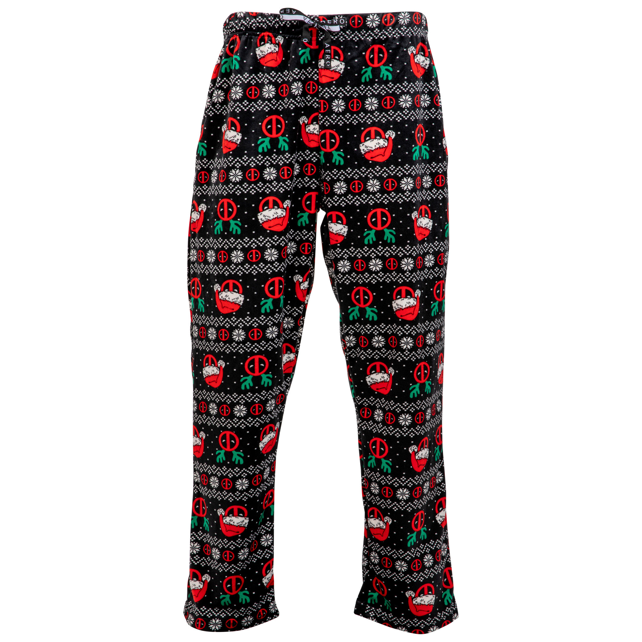 Deadpool Christmas Ugly Sweater Black Unisex Fleece Sleep Pants, Black