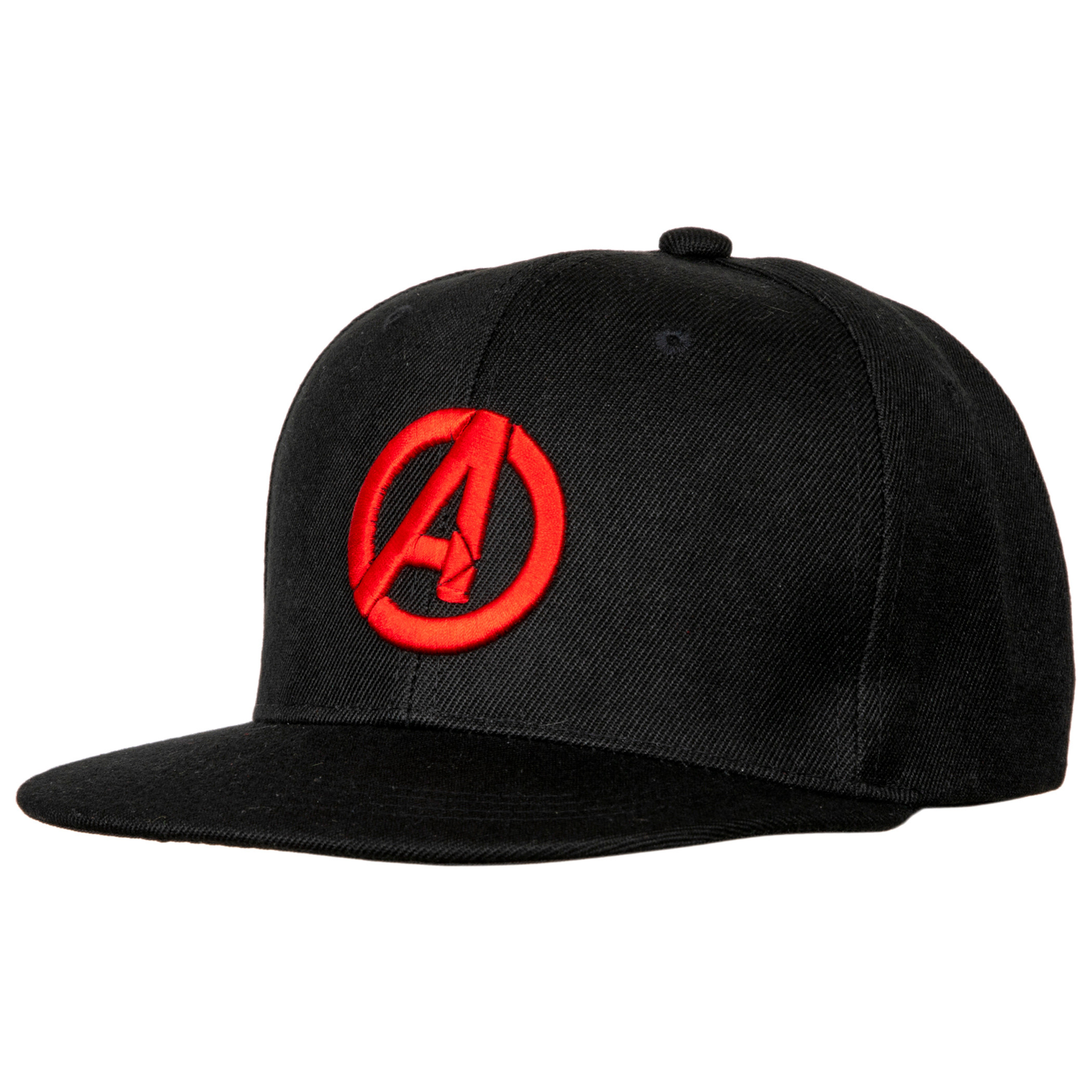 Marvel Avengers Logo Flatbill Snapback Hat, Black