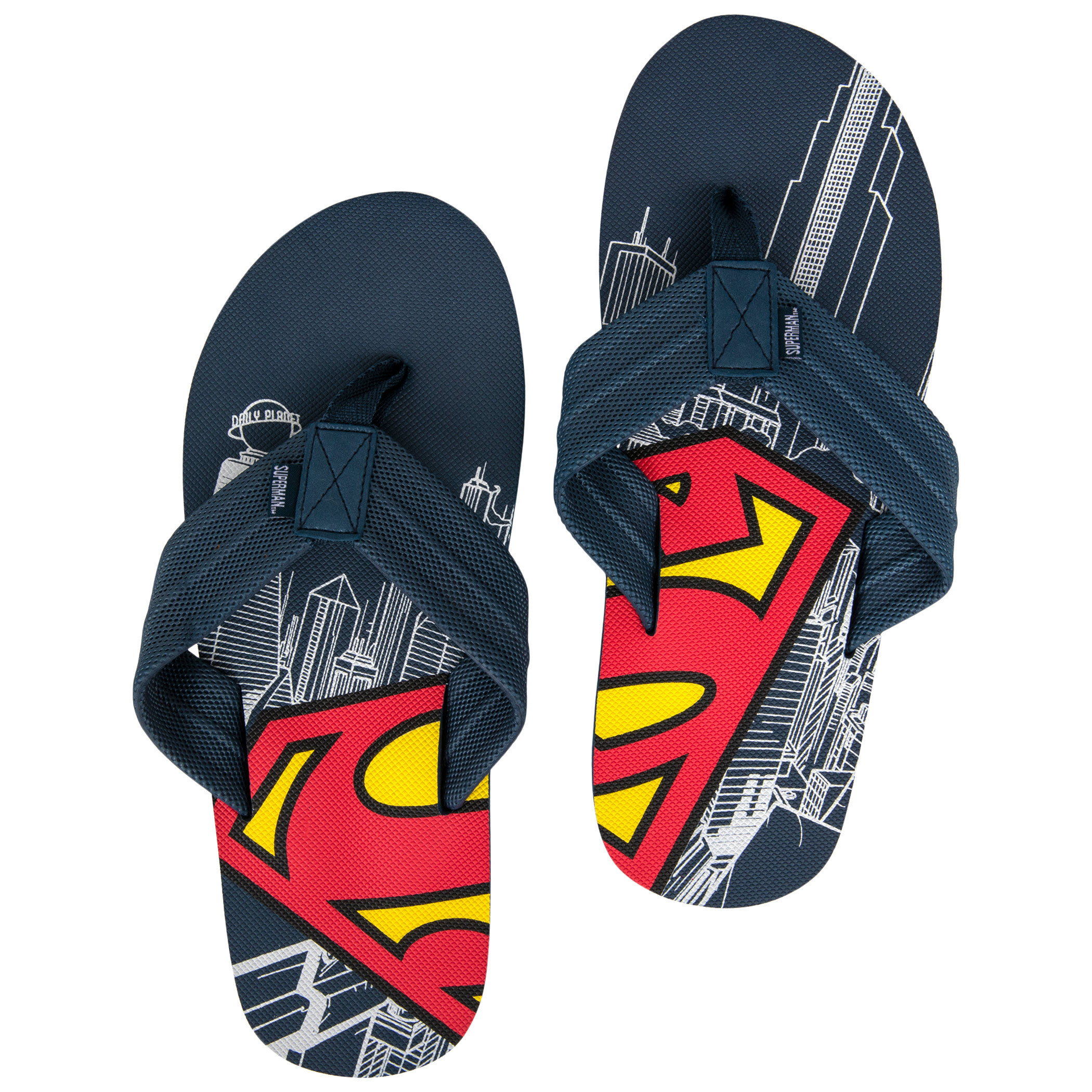Superman Symbol Men's Flip Flops, Blue