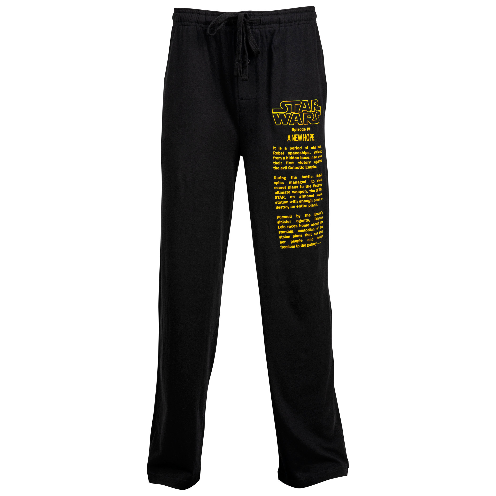 Star Wars A New Hope Opening Text Scroll Unisex Sleep Pants, Black