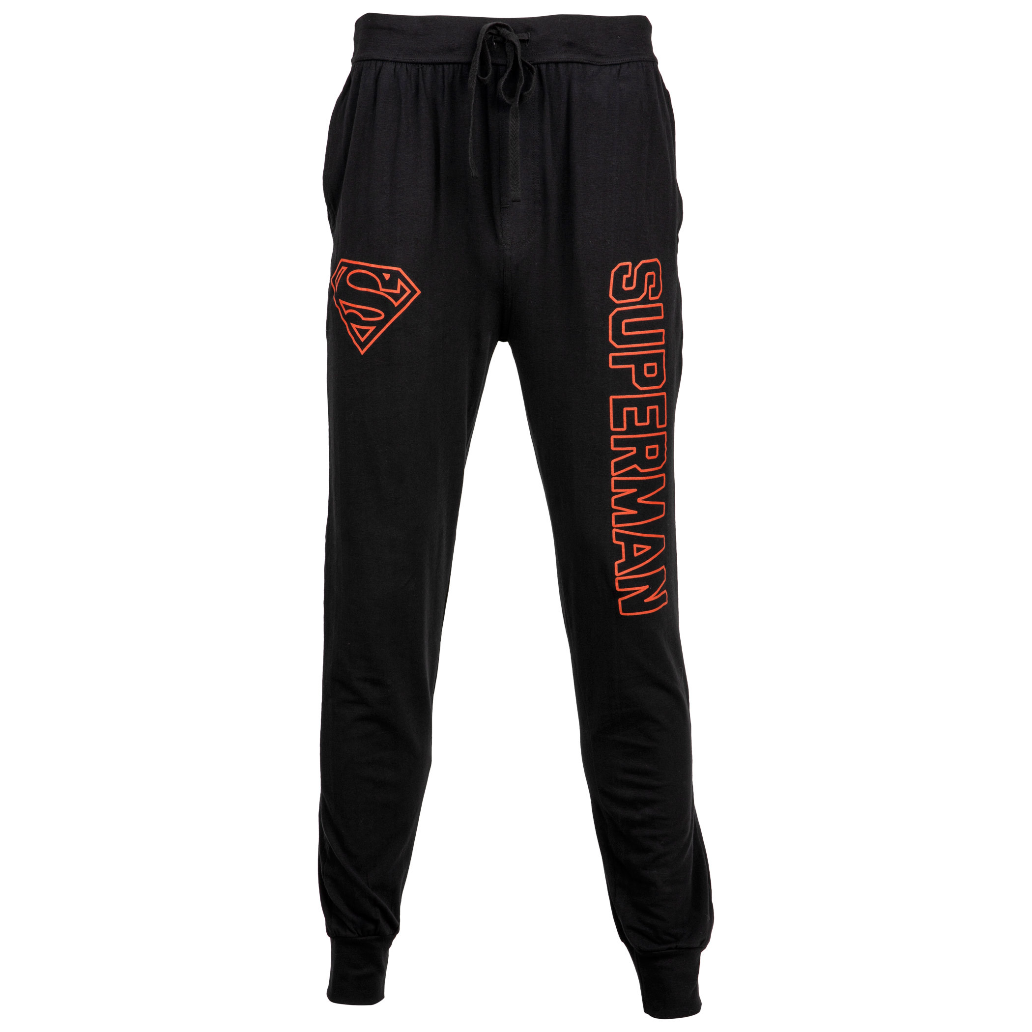Superman Red Text and Symbol Joggers, Black