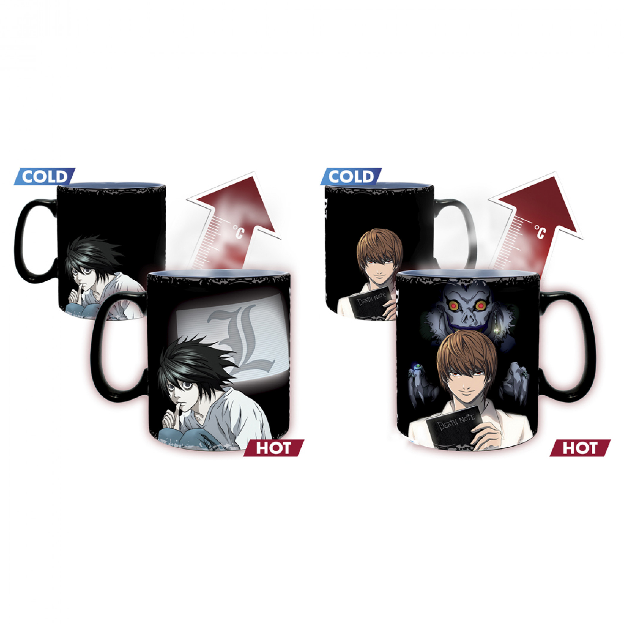 Death Note Kira & L Magic Mug, Black