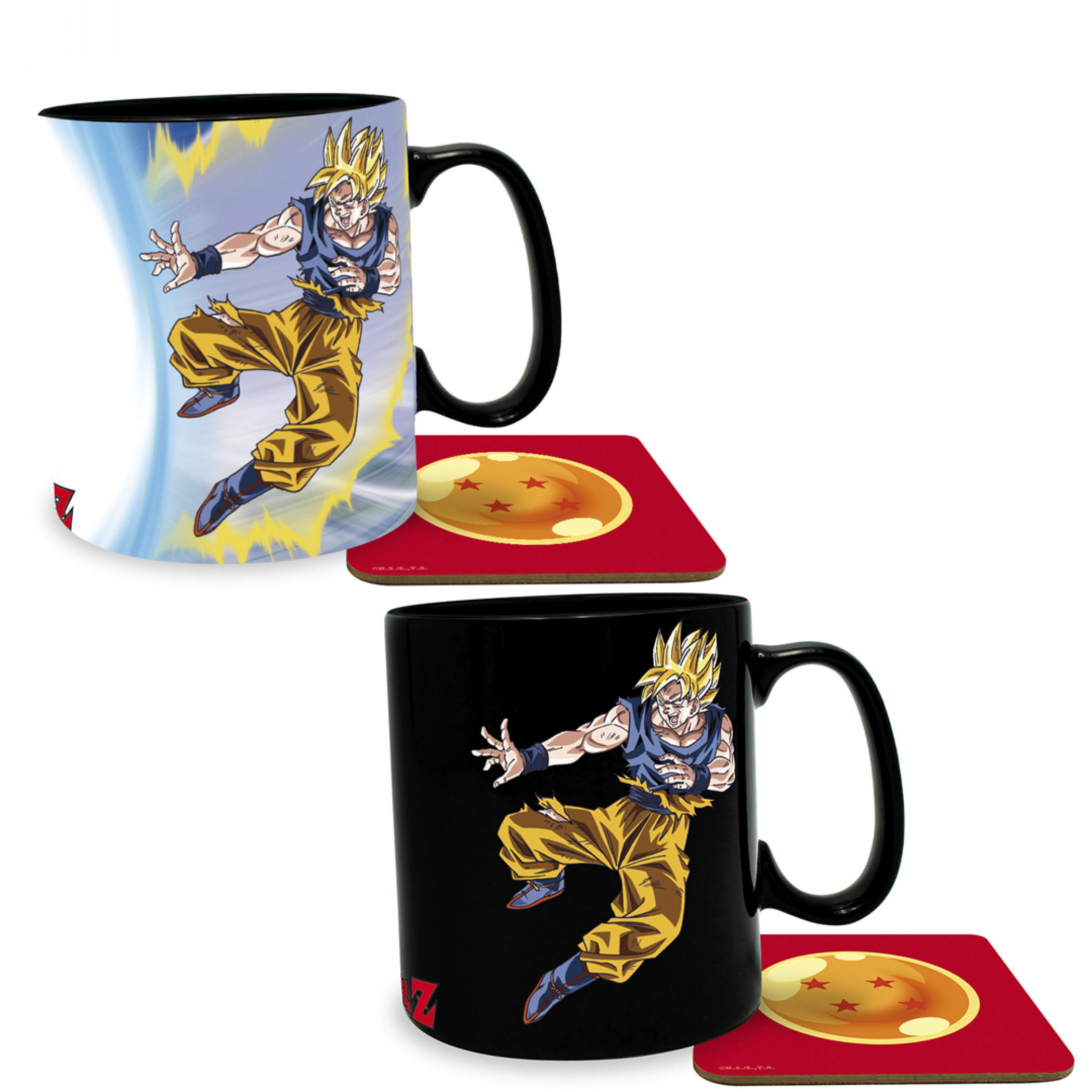 Dragon Ball Z  Goku vs. Kid Buu Magic Mug & Coaster Gift Set, Black