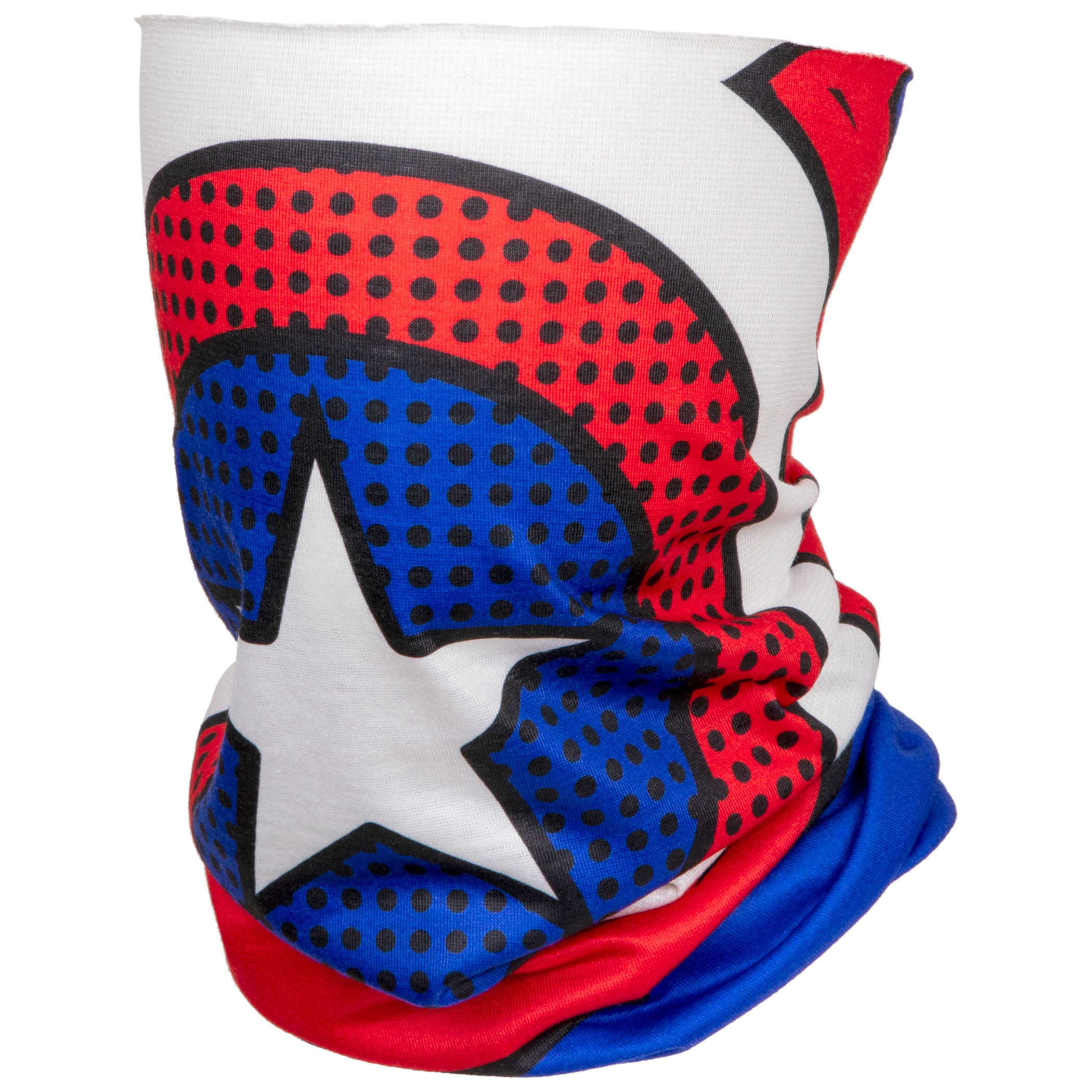 Captain America Character Costume Full Face Tubular Bandana Gaiter, Blue