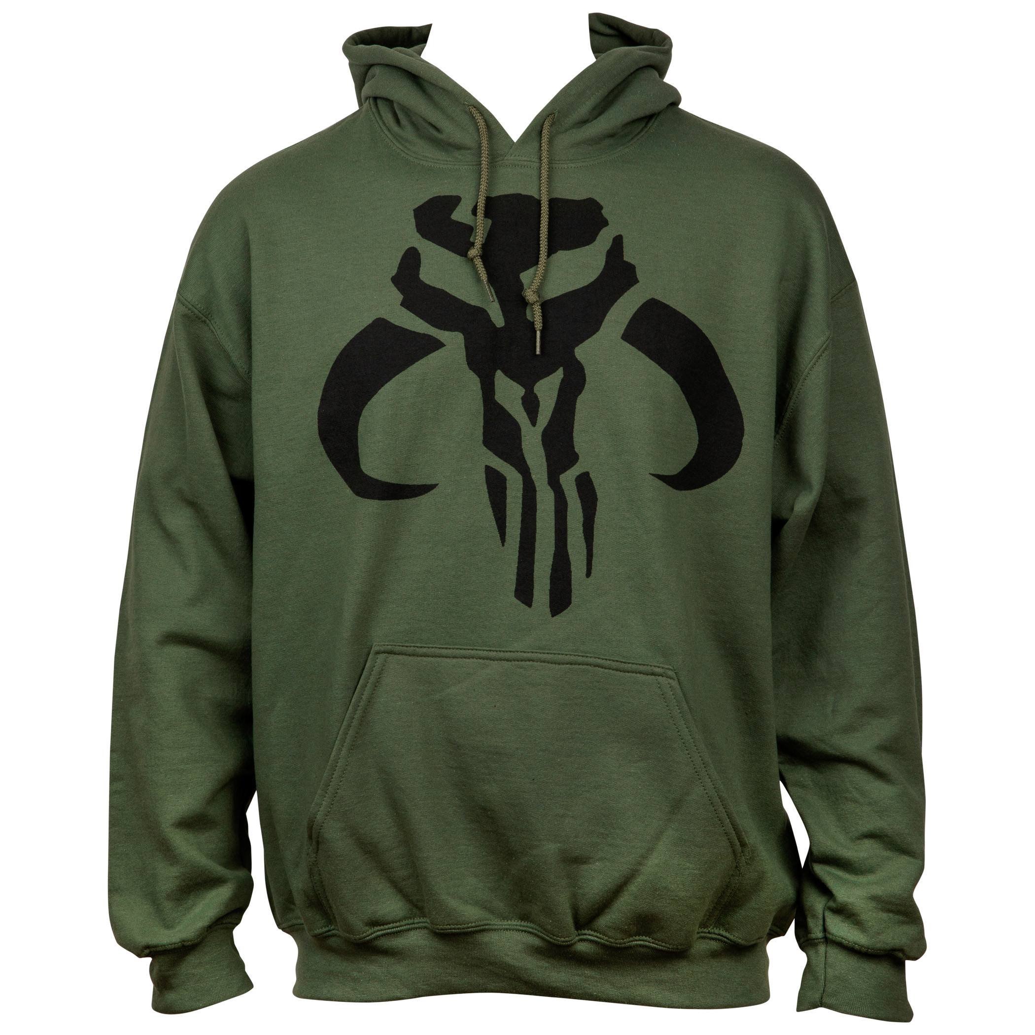 Star Wars The Mandalorian Logo Army Green Pull Over Hoodie, Green