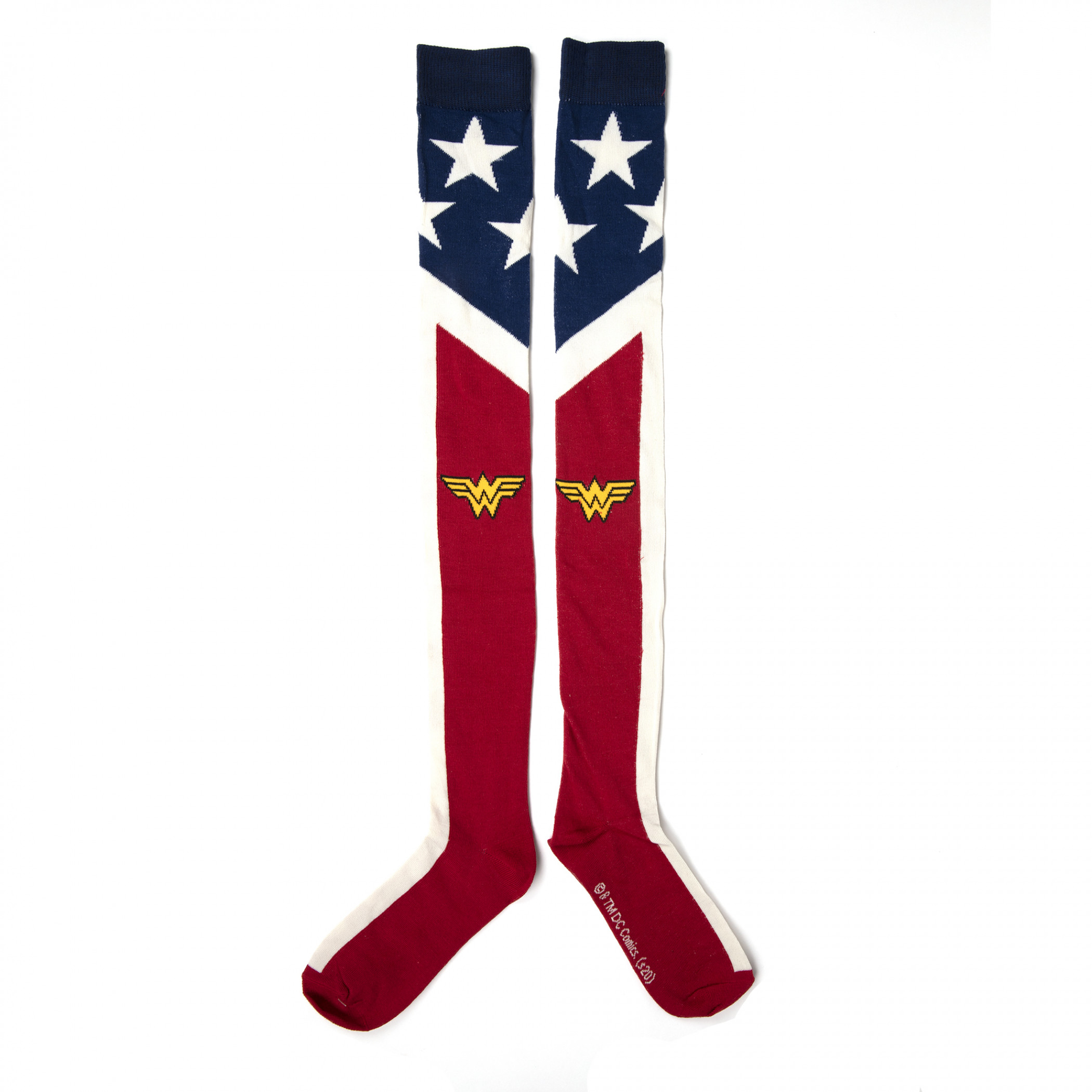 Wonder Woman Suit Up Over The Knee Socks, Multi-Color