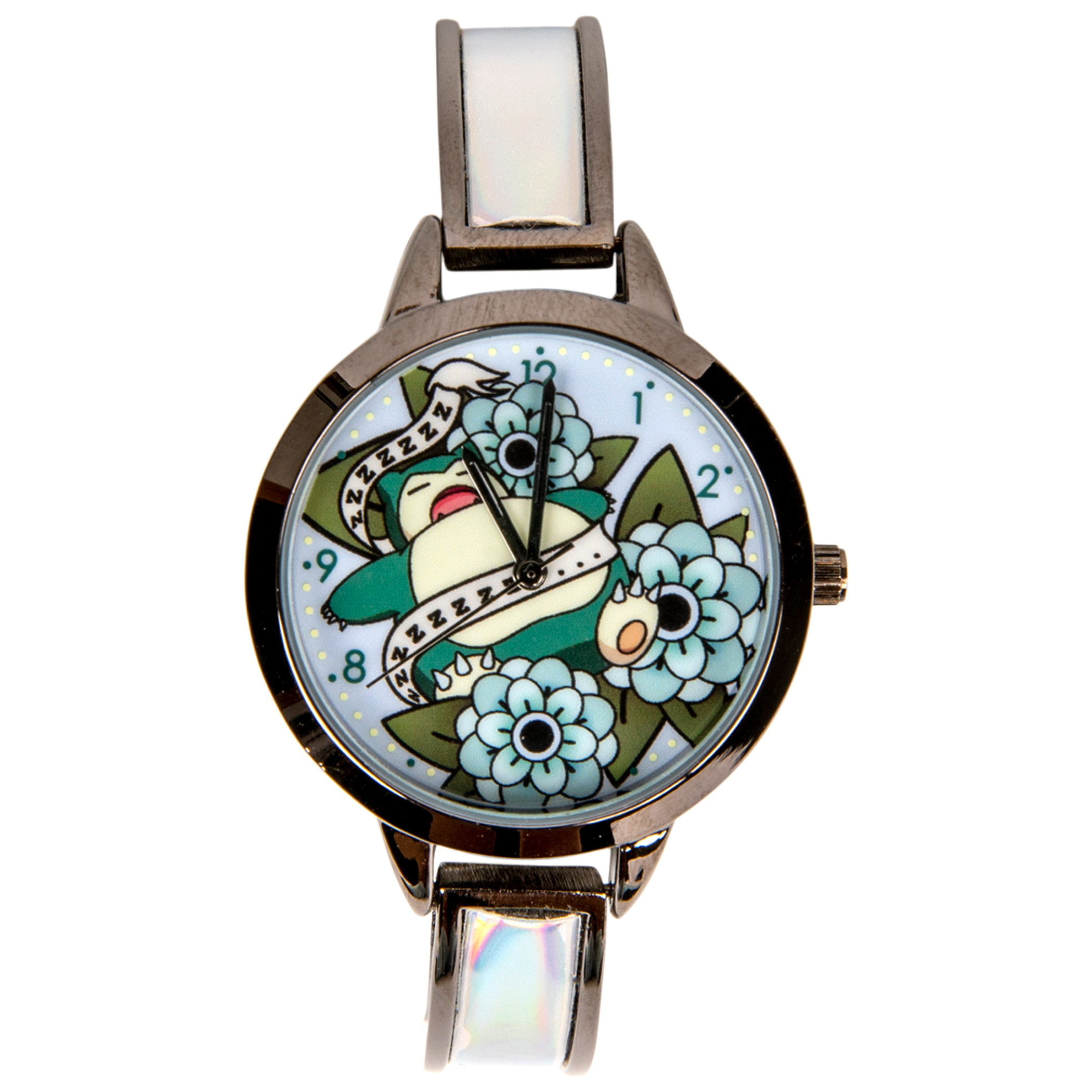 Pokemon Snorlax in Flowers with Holographic Wristband Watch, Multi-Color