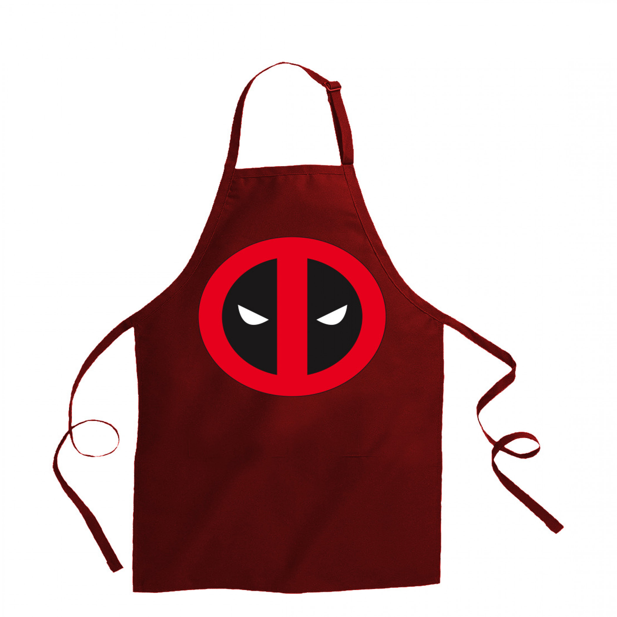Deadpool Angry Eyes Circle Symbol Cooking Apron, Red